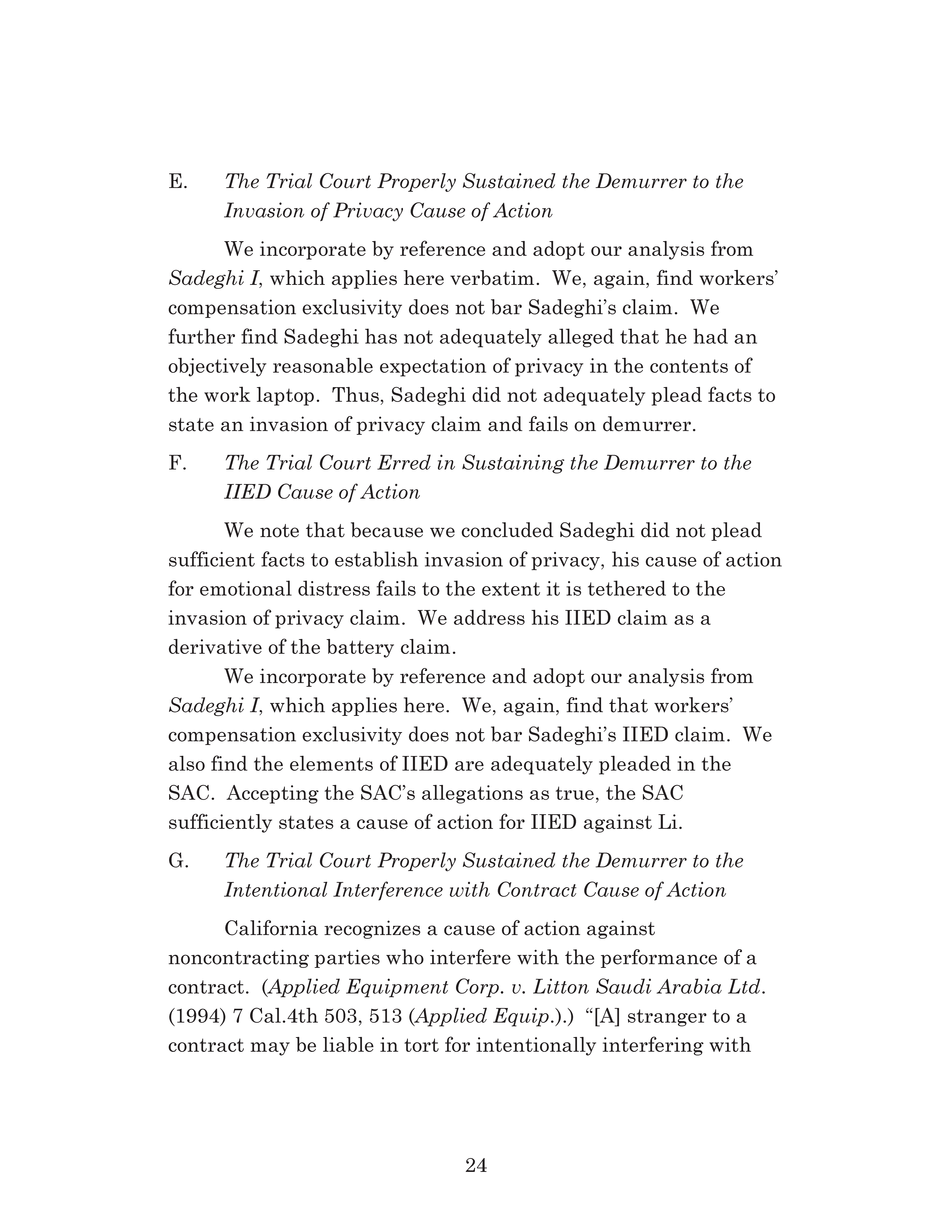 Appellate Court's Opinion Upholding Sadeghi's Claims for Fraud, Battery and IIED Against Li Page 24