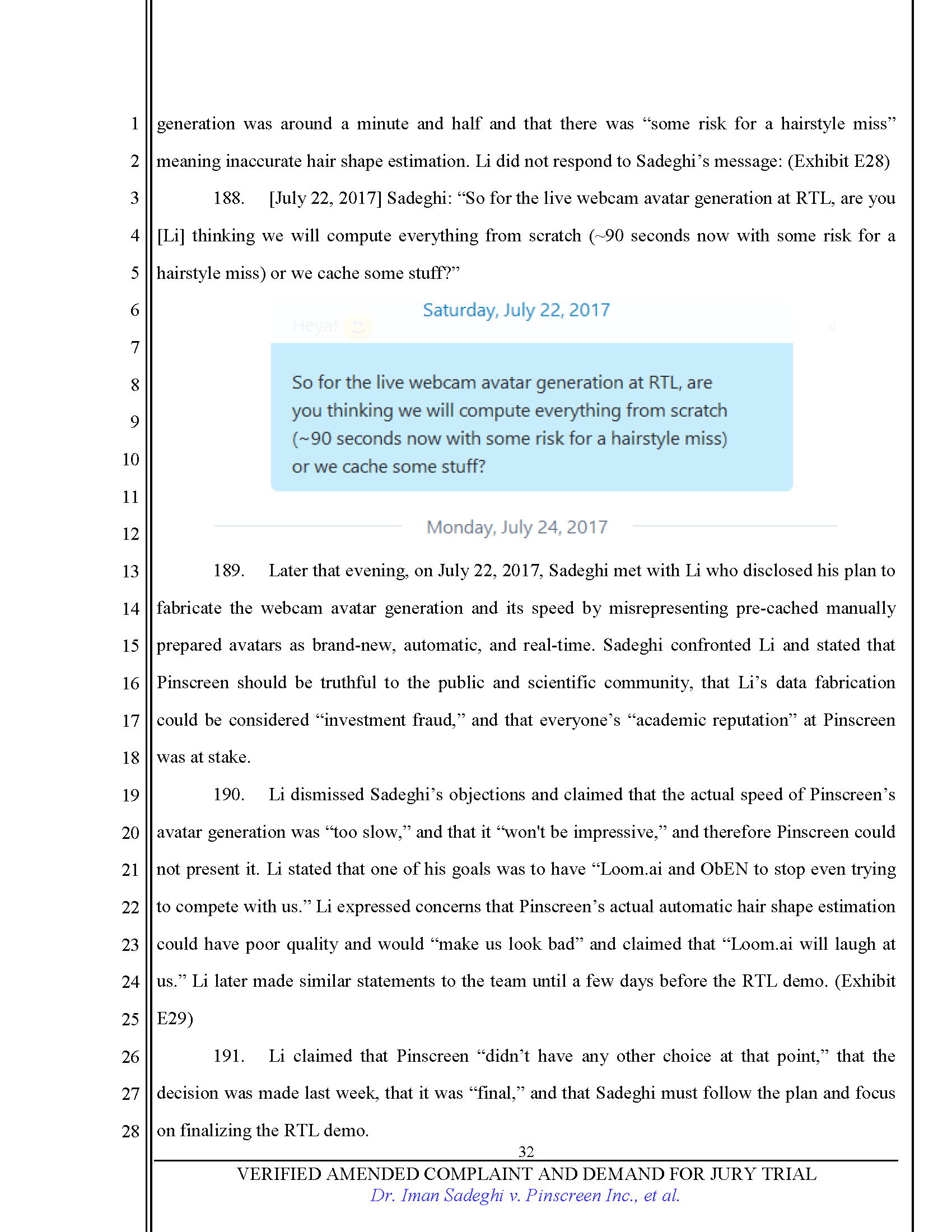 First Amended Complaint (FAC) Page 32