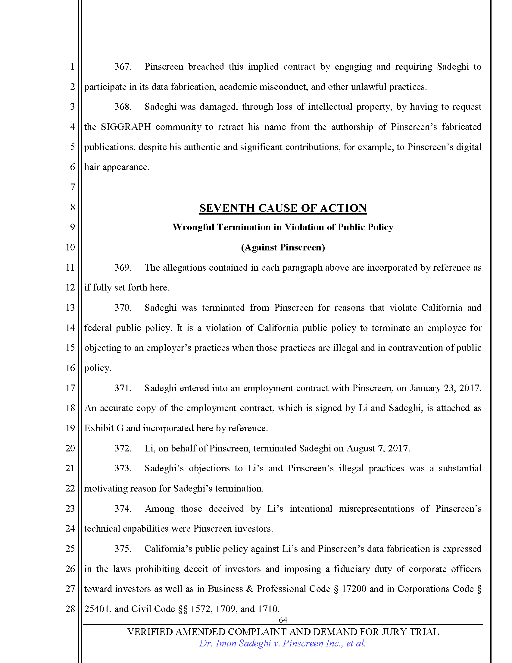 First Amended Complaint (FAC) Page 64