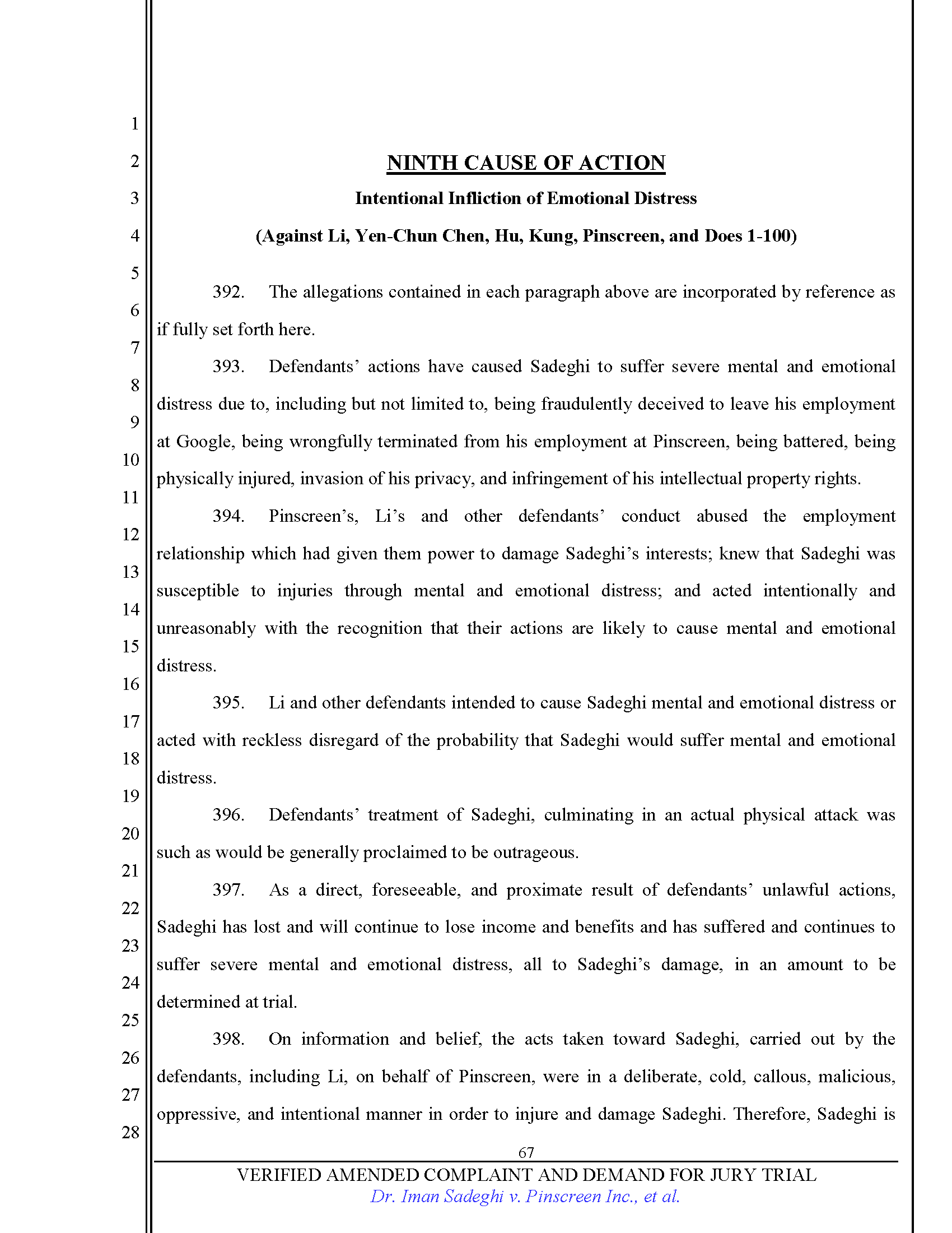 First Amended Complaint (FAC) Page 67