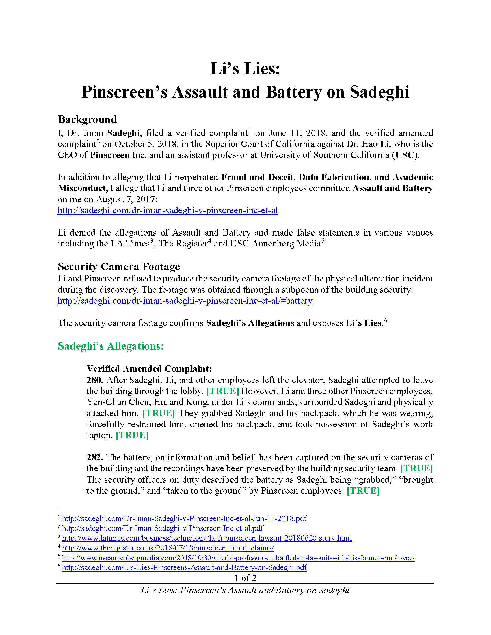 Pinscreen's Assault and Battery on Sadeghi Page 1