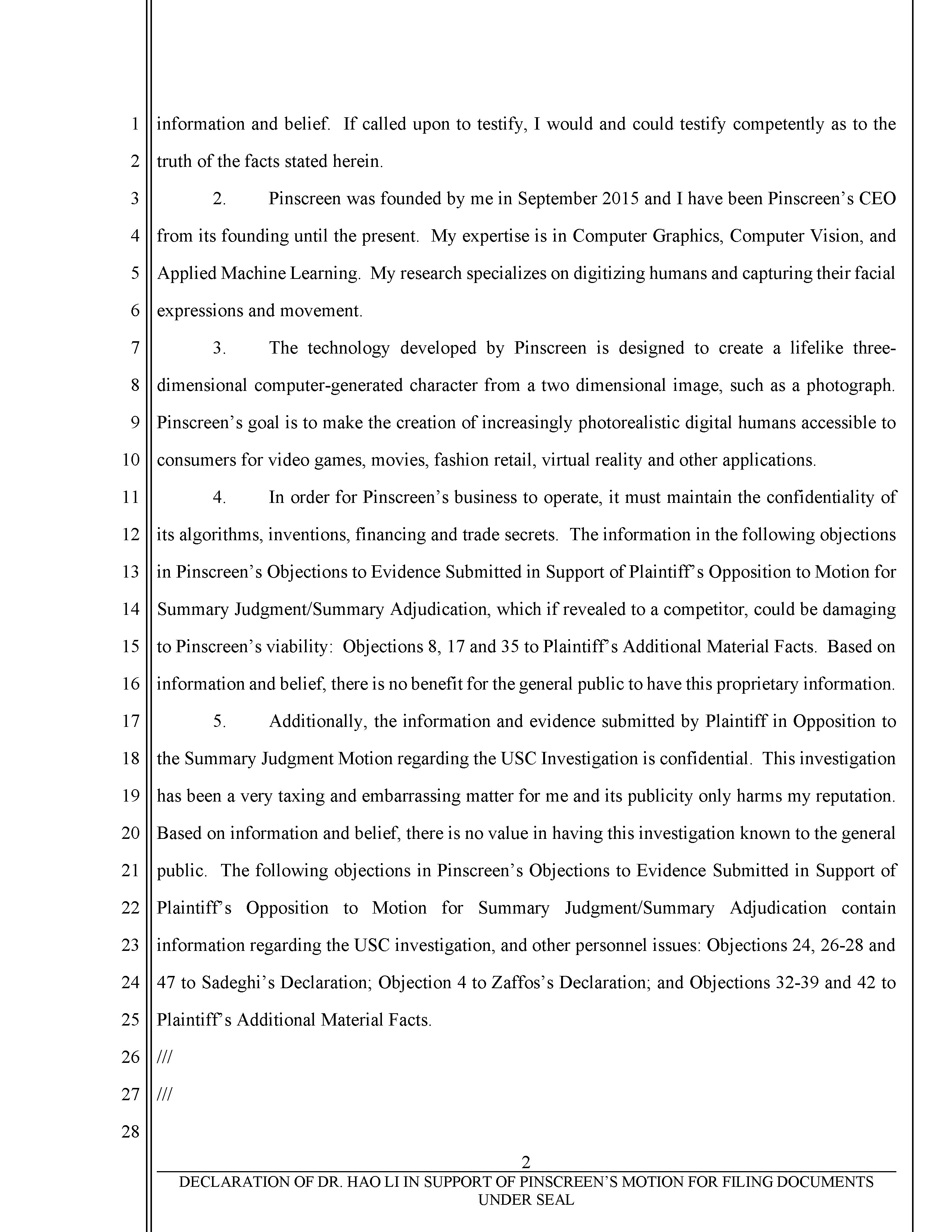 Pinscreen’s Motion to Seal USC’s Investigation of Hao Li’s Scientific Misconduct Page 63