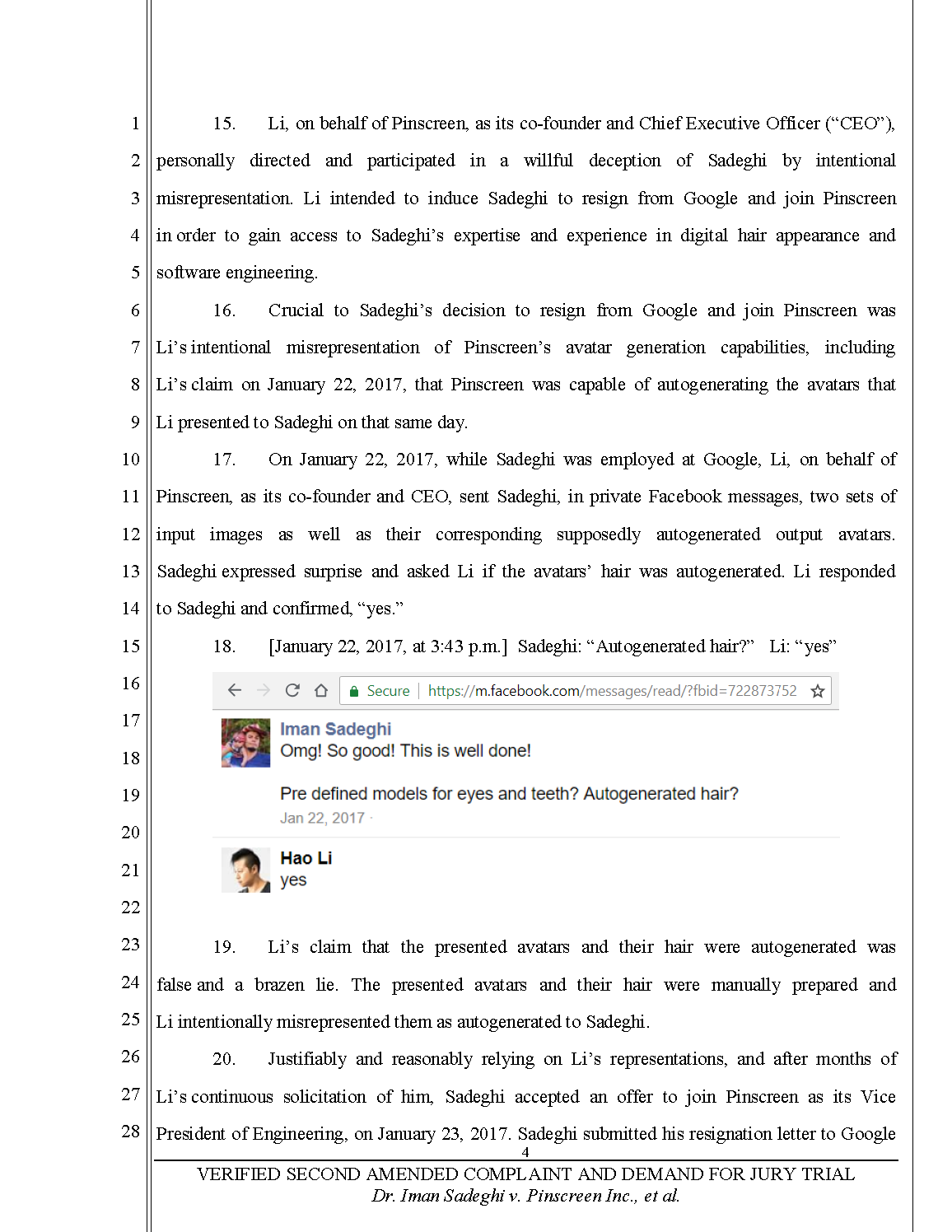 Second Amended Complaint (SAC) Page 5