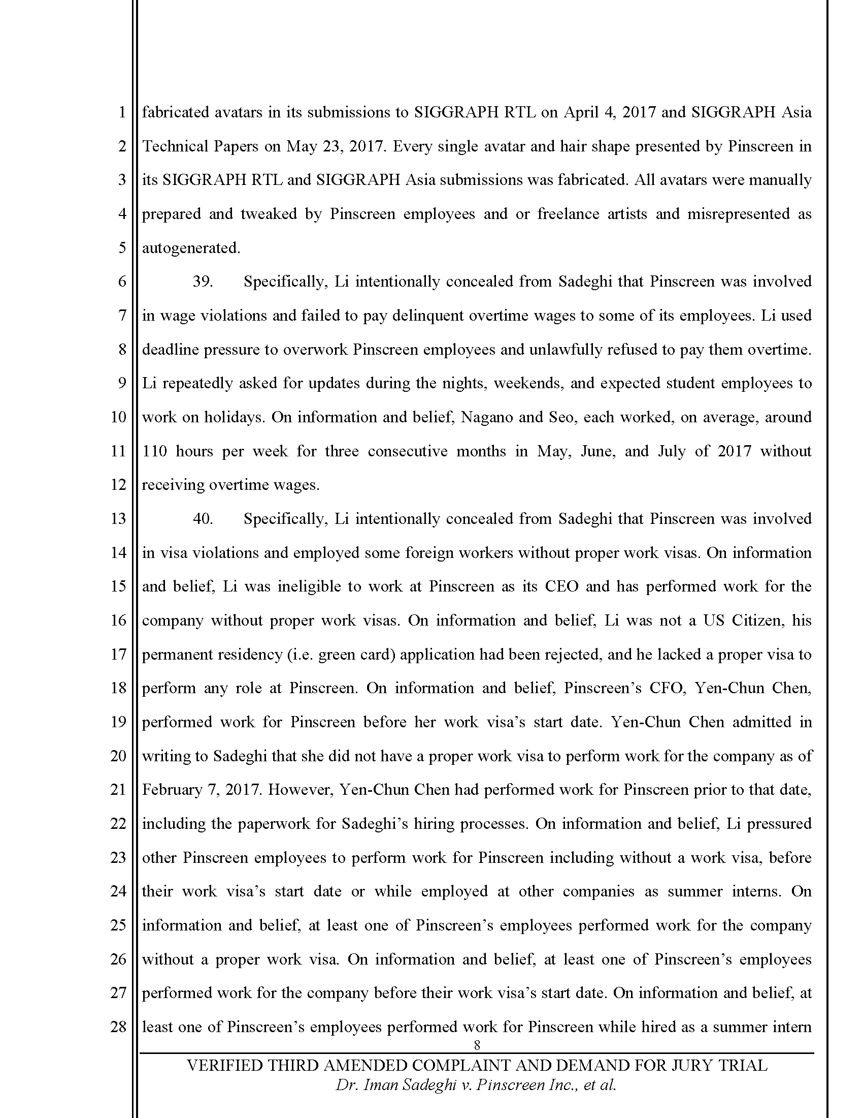 Third Amended Complaint (TAC) Page 9