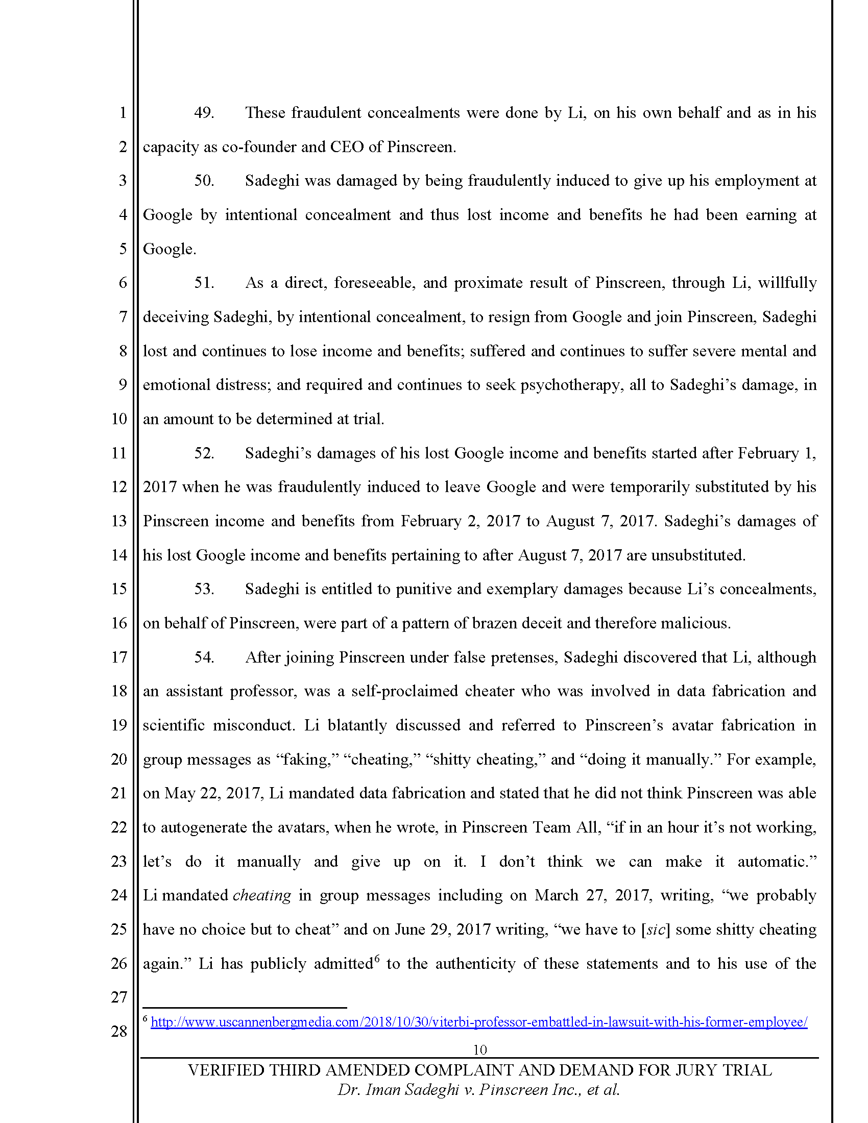 Third Amended Complaint (TAC) Page 11