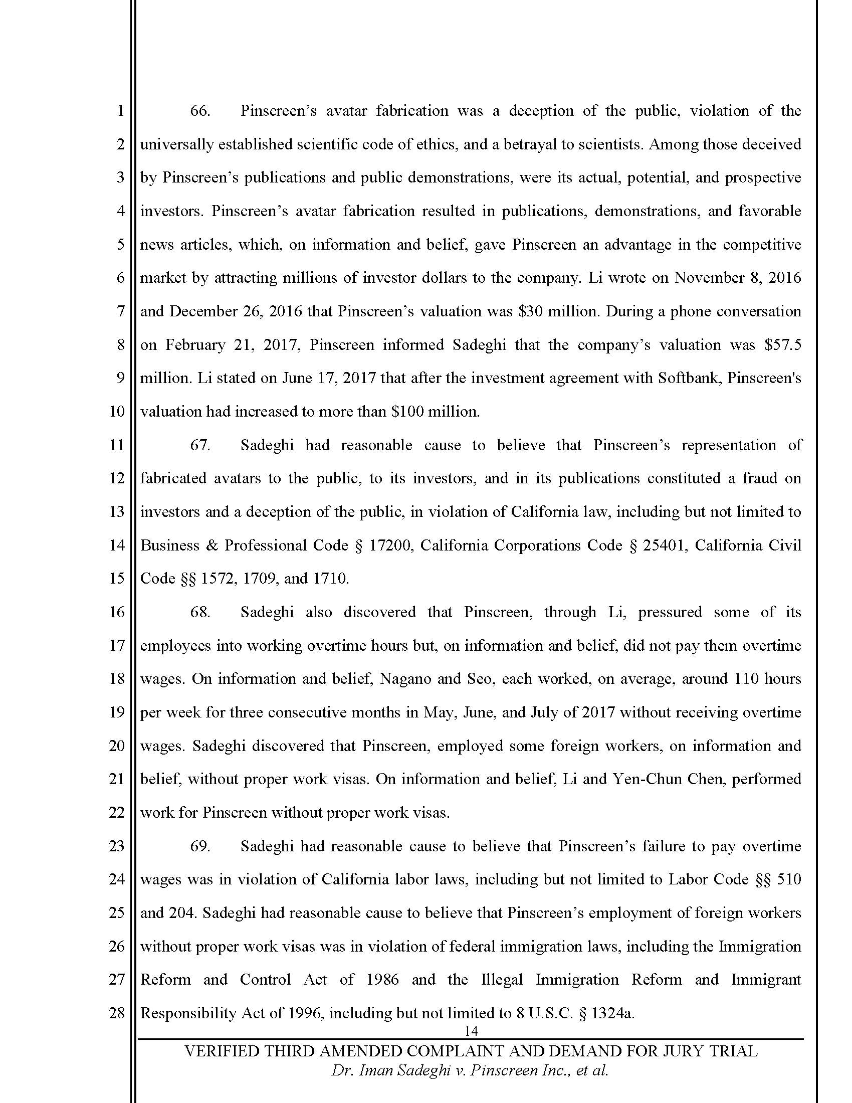 Third Amended Complaint (TAC) Page 15
