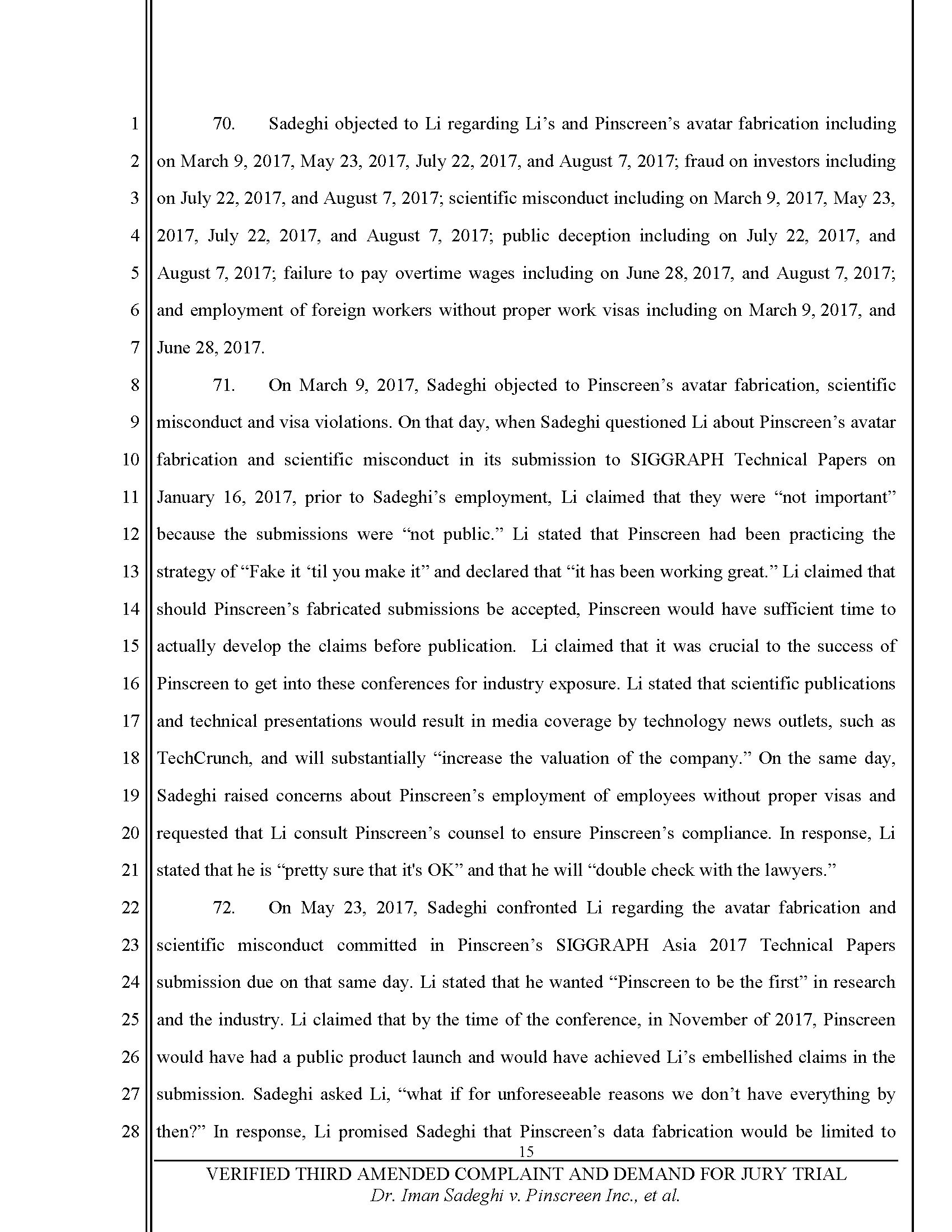 Third Amended Complaint (TAC) Page 16
