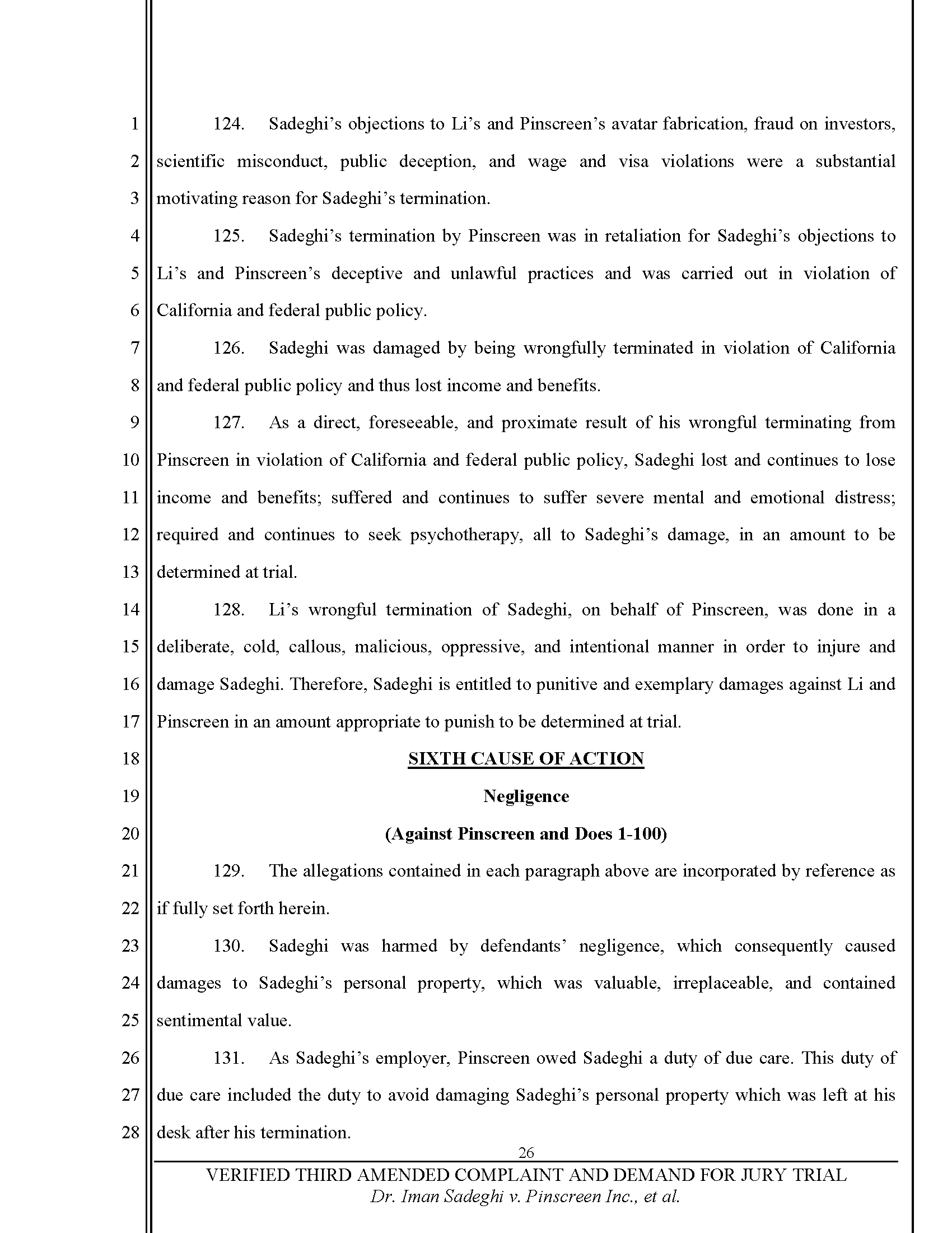 Third Amended Complaint (TAC) Page 27