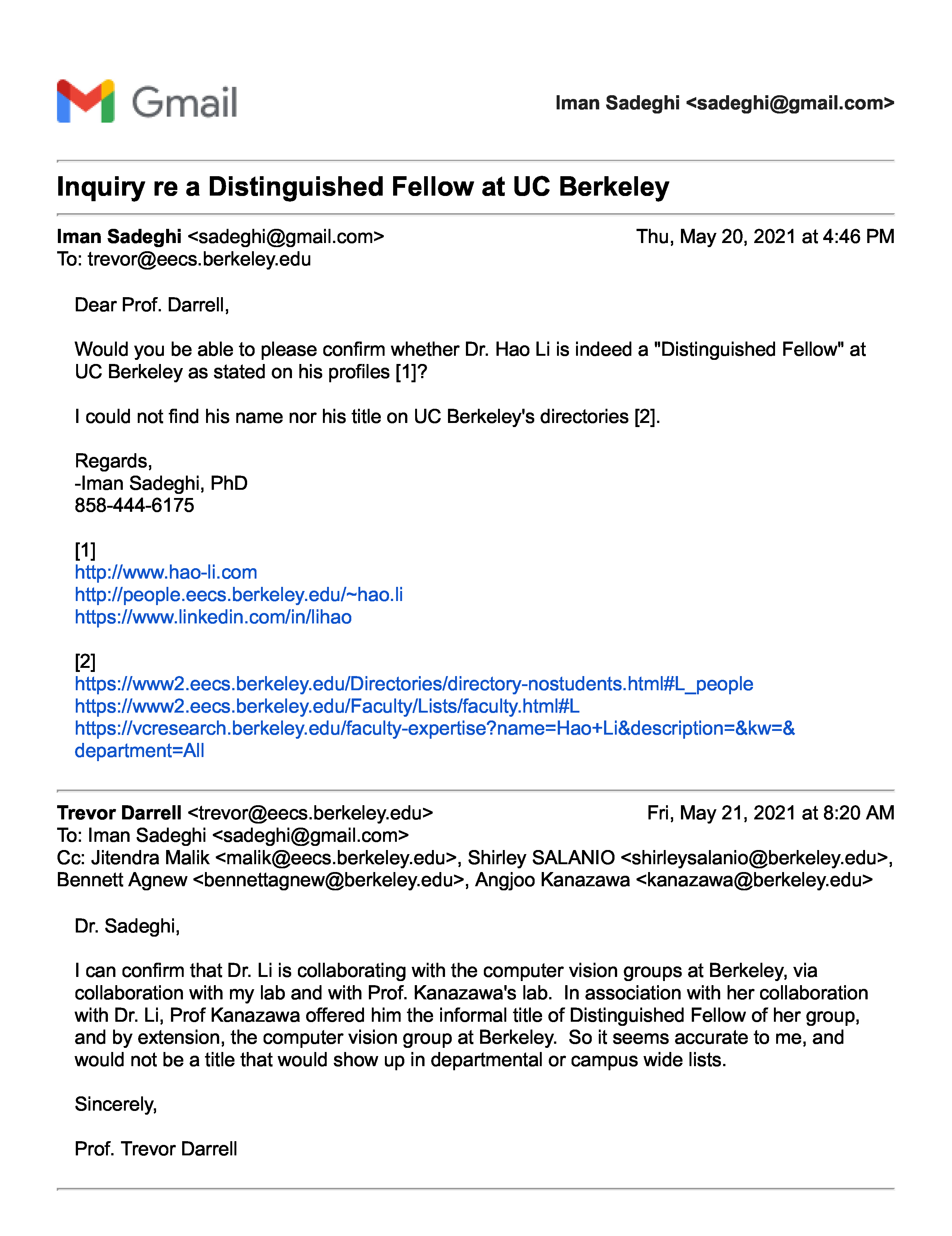 UC Berkeley Removes Hao Li's Name and Informal Title Amid USC Report Page 1