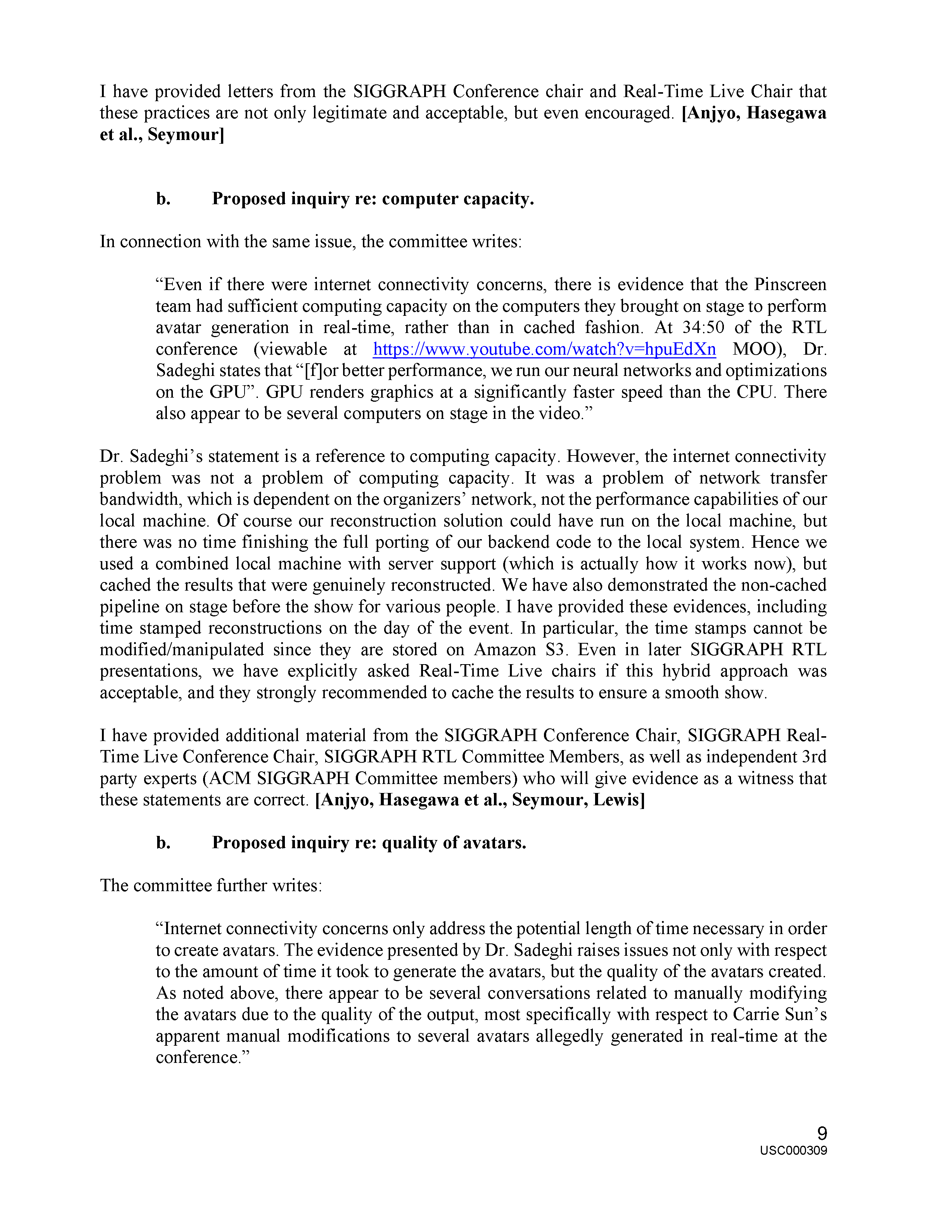 USC's Investigation Report re Hao Li's and Pinscreen's Scientific Misconduct at ACM SIGGRAPH RTL 2017 [Summary] Page 39