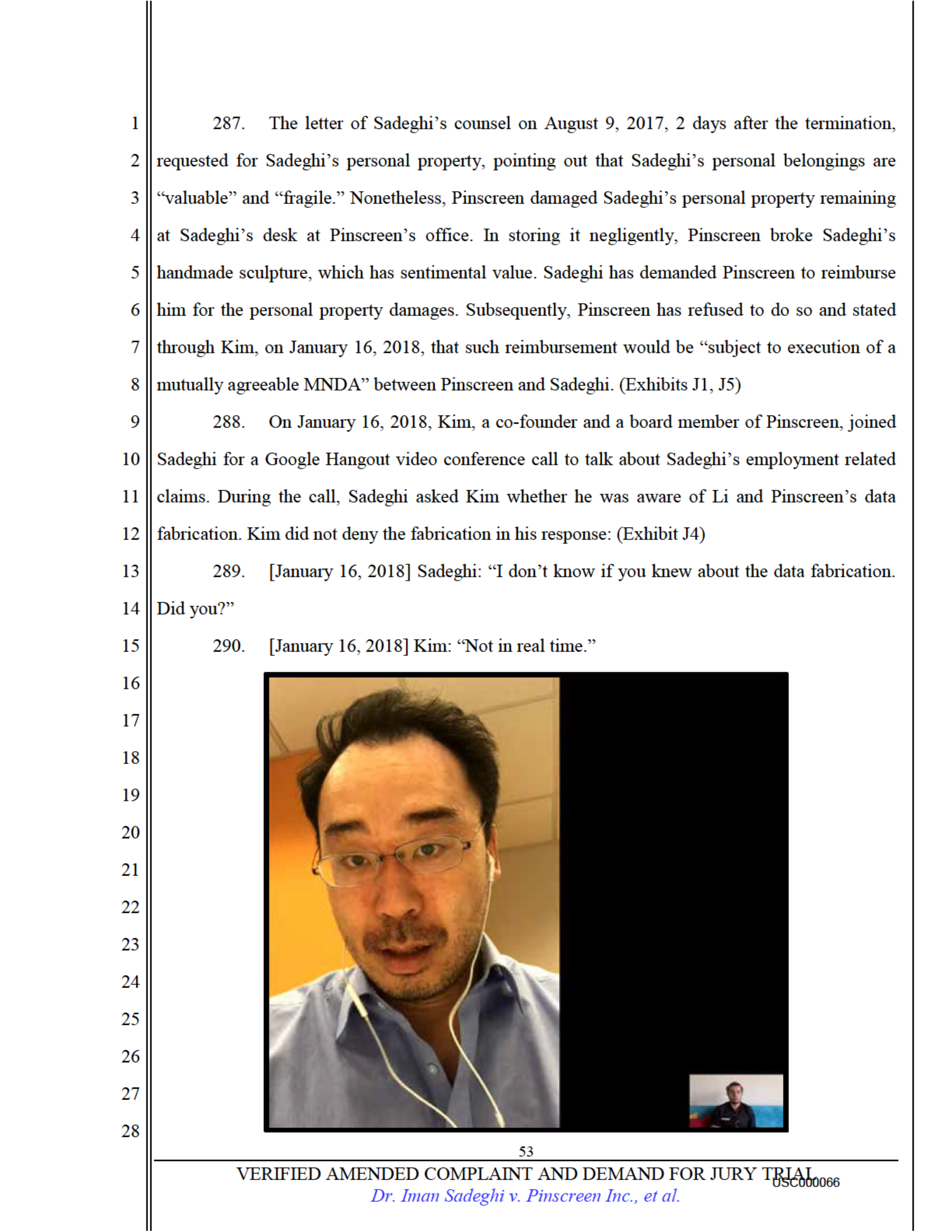 USC's Investigation Report re Hao Li's and Pinscreen's Scientific Misconduct at ACM SIGGRAPH RTL 2017 - Full Report Page 68
