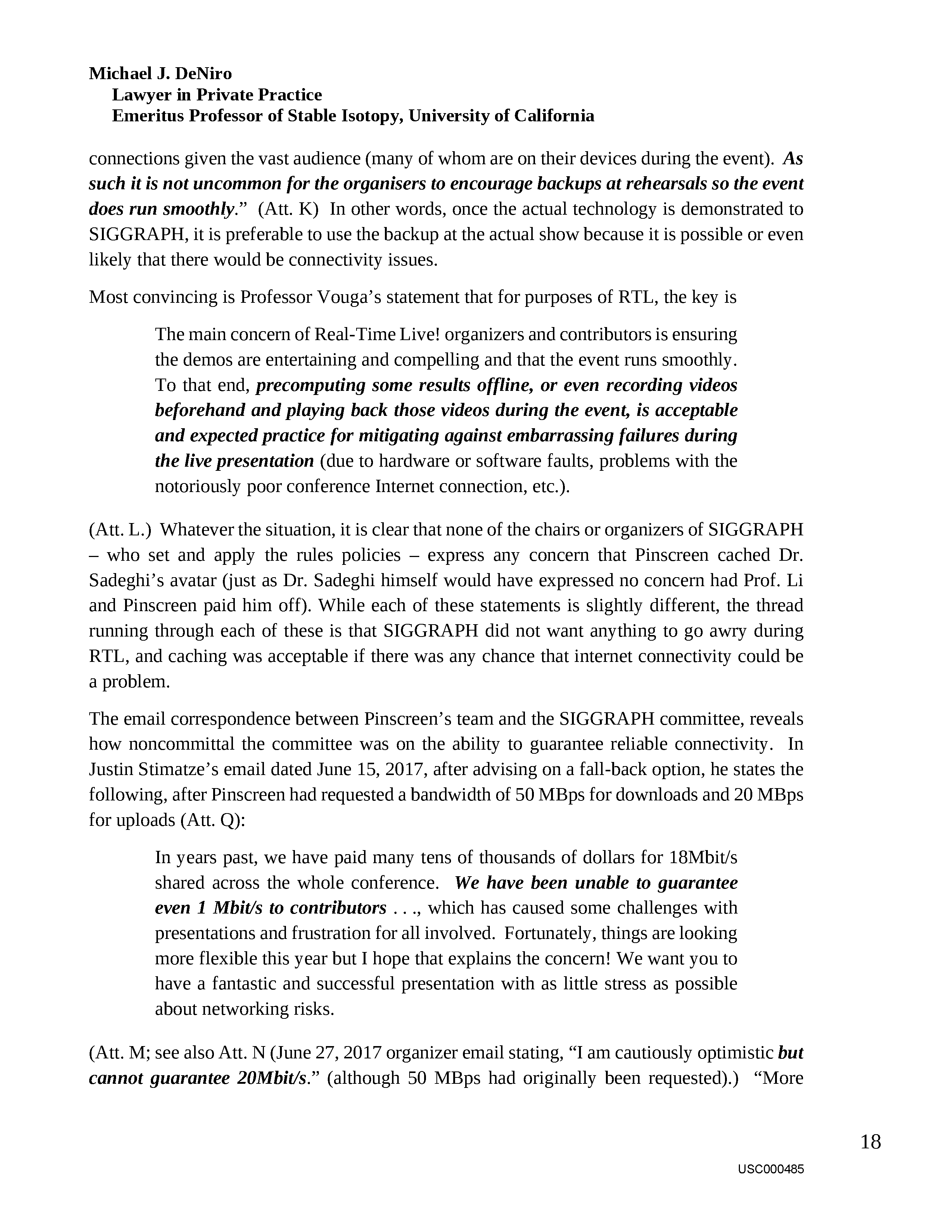 USC's Investigation Report re Hao Li's and Pinscreen's Scientific Misconduct at ACM SIGGRAPH RTL 2017 - Full Report Page 487