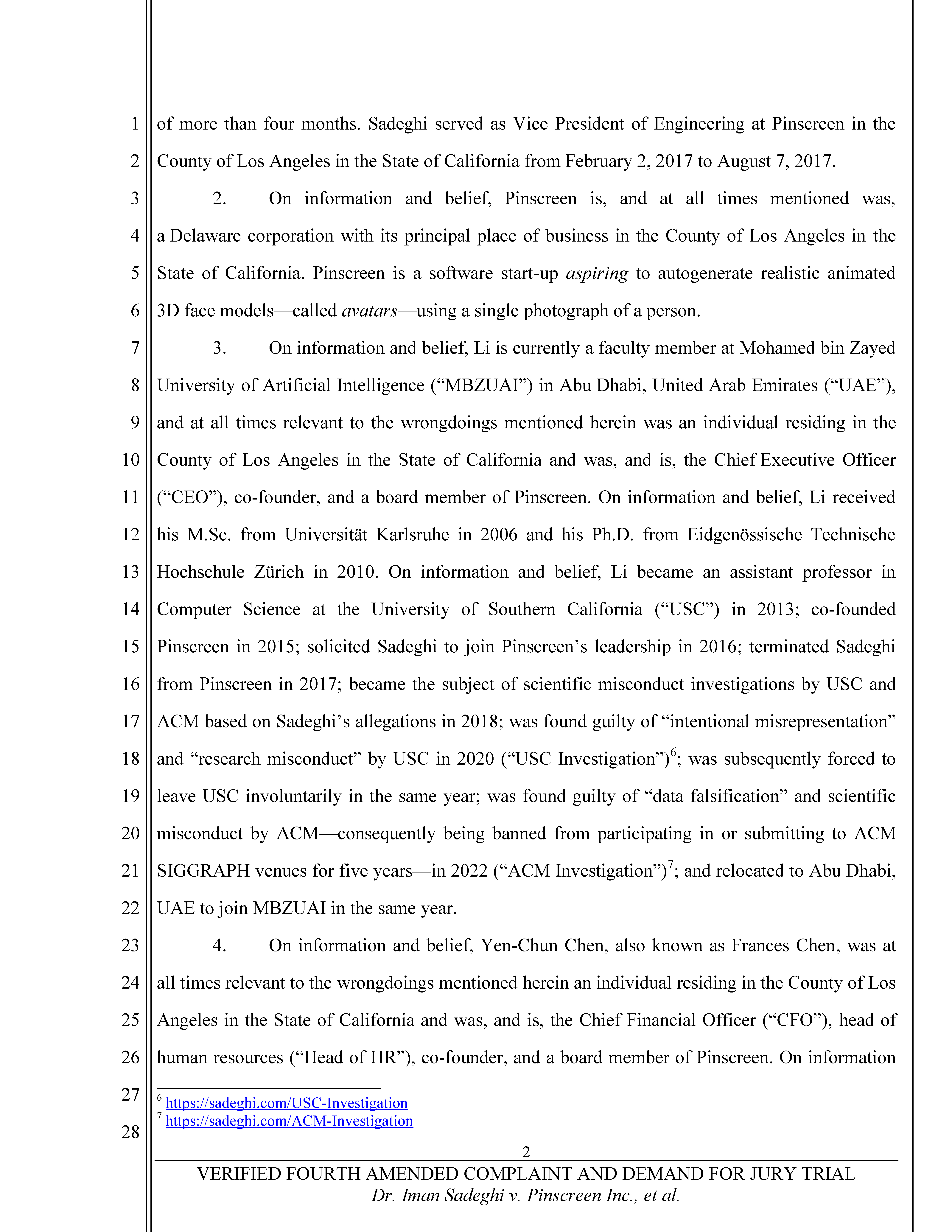 Fourth Amended Complaint (4AC) Page 3