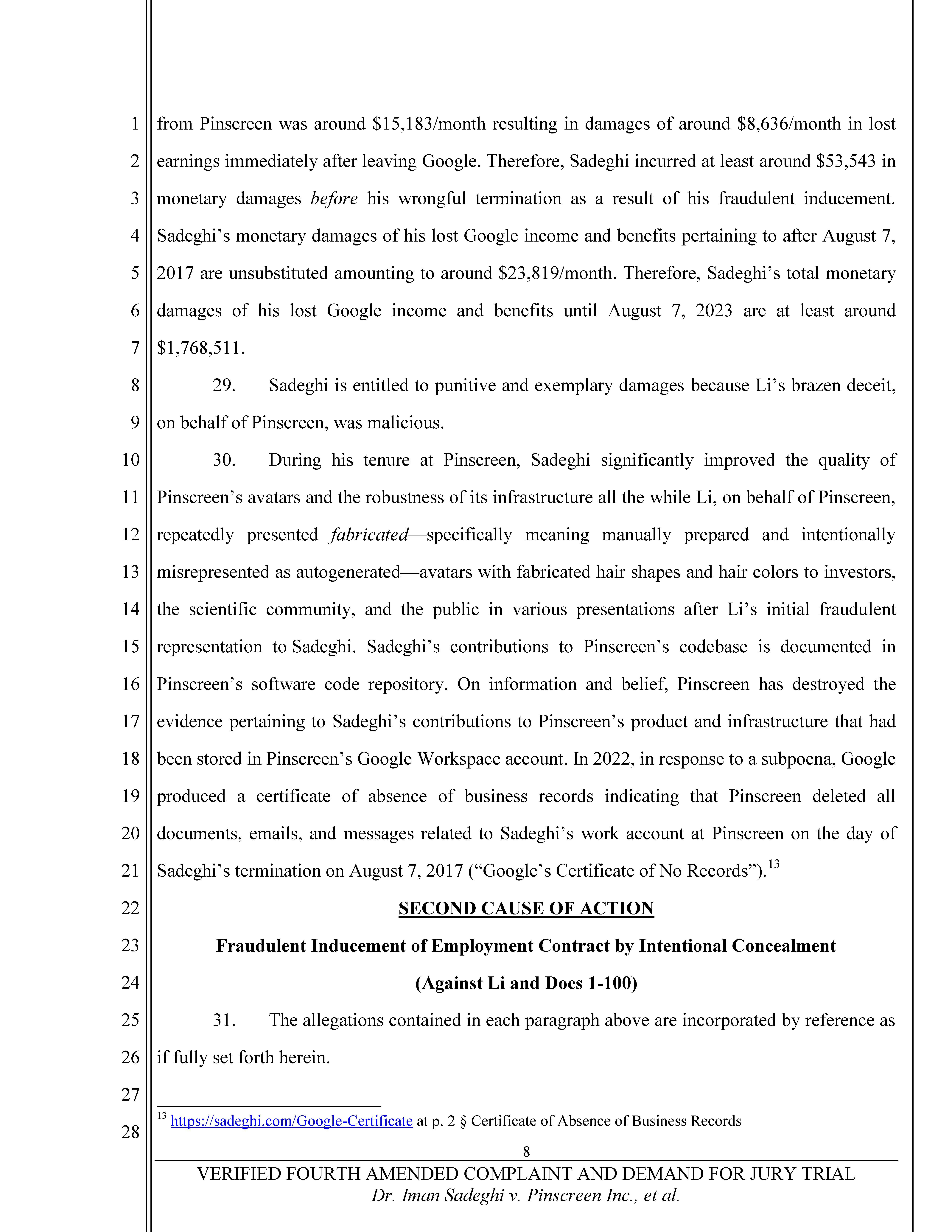 Fourth Amended Complaint (4AC) Page 9