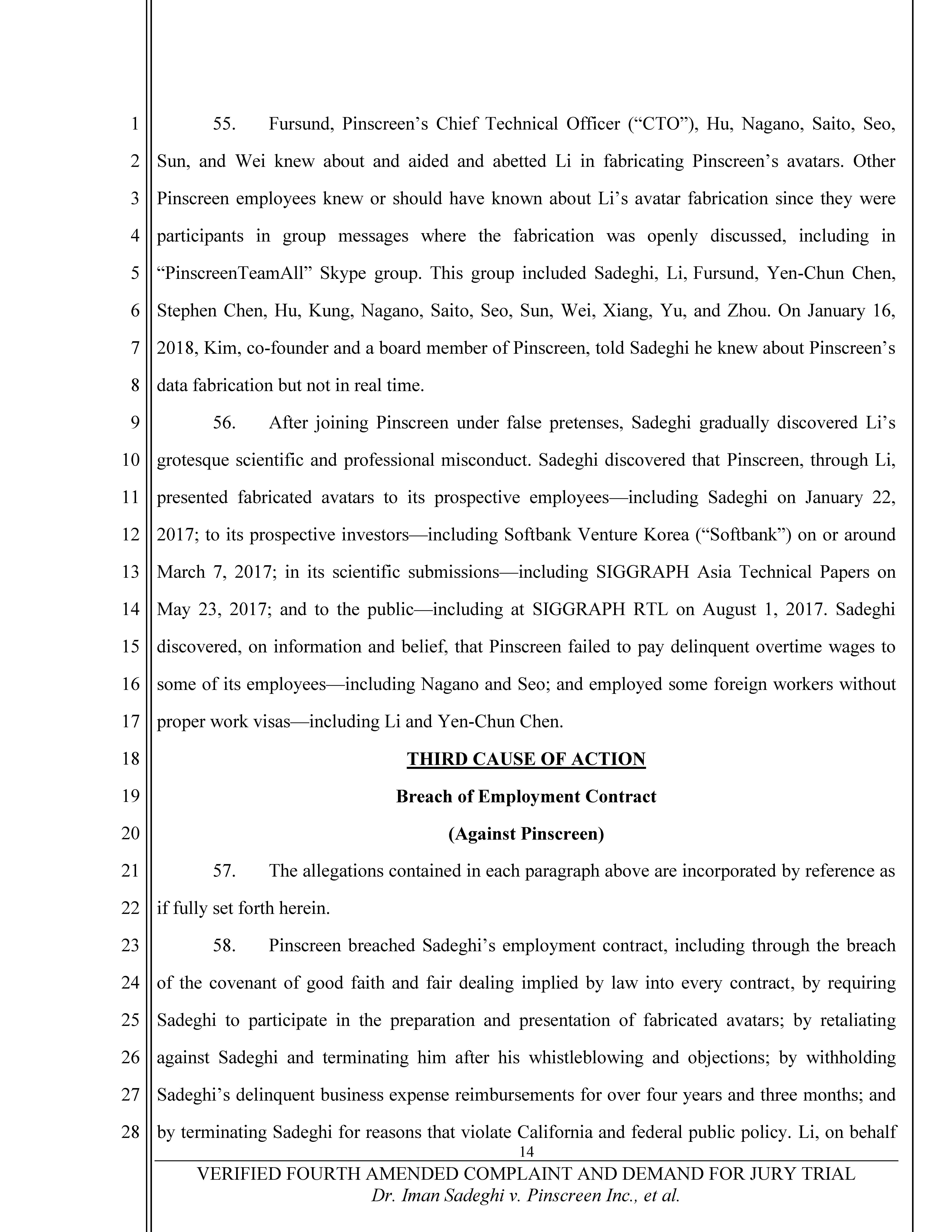 Fourth Amended Complaint (4AC) Page 15