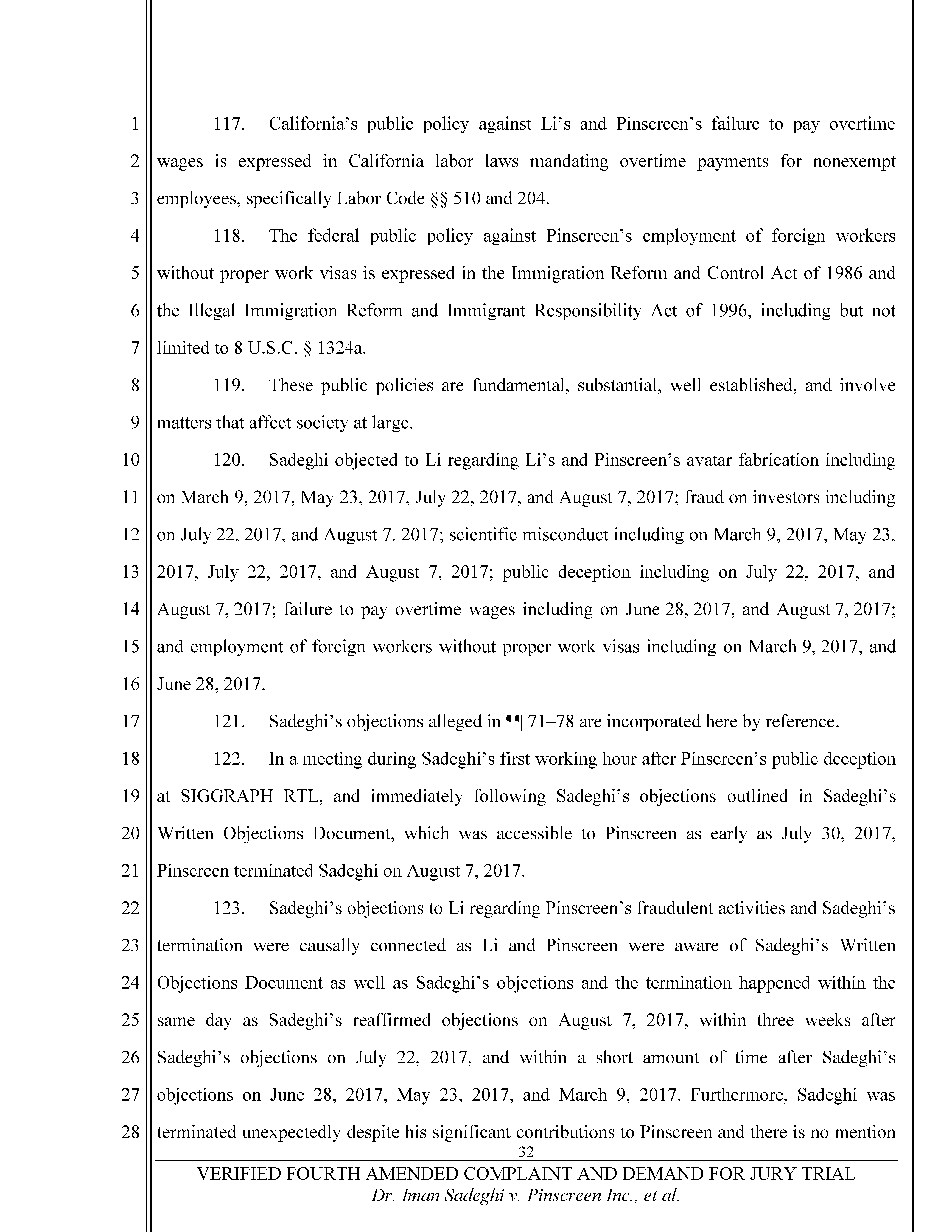 Fourth Amended Complaint (4AC) Page 33