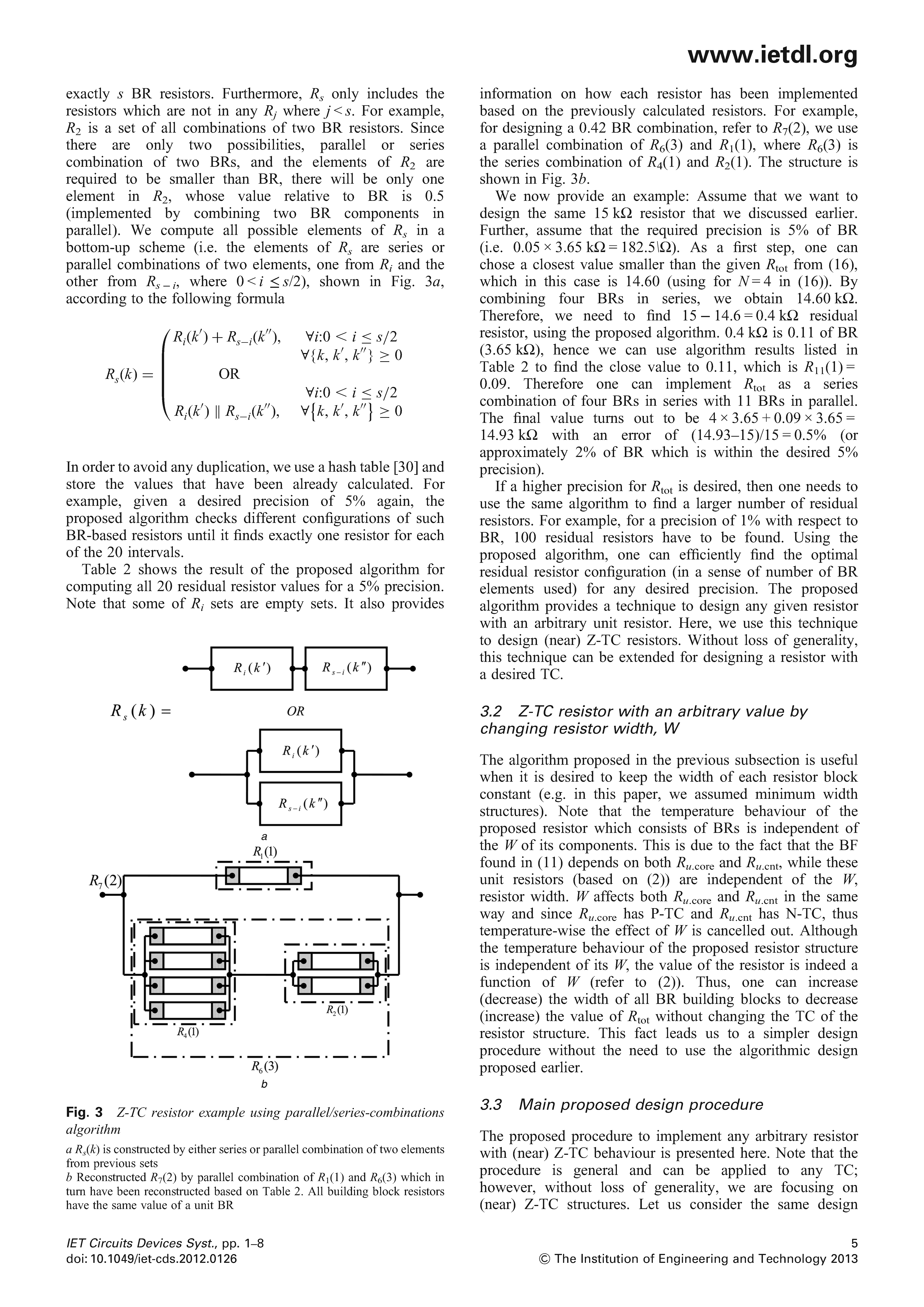 Analysis and Design of Monolithic Resistors with a Desired Temperature Coefficient Using Contacts Page 5