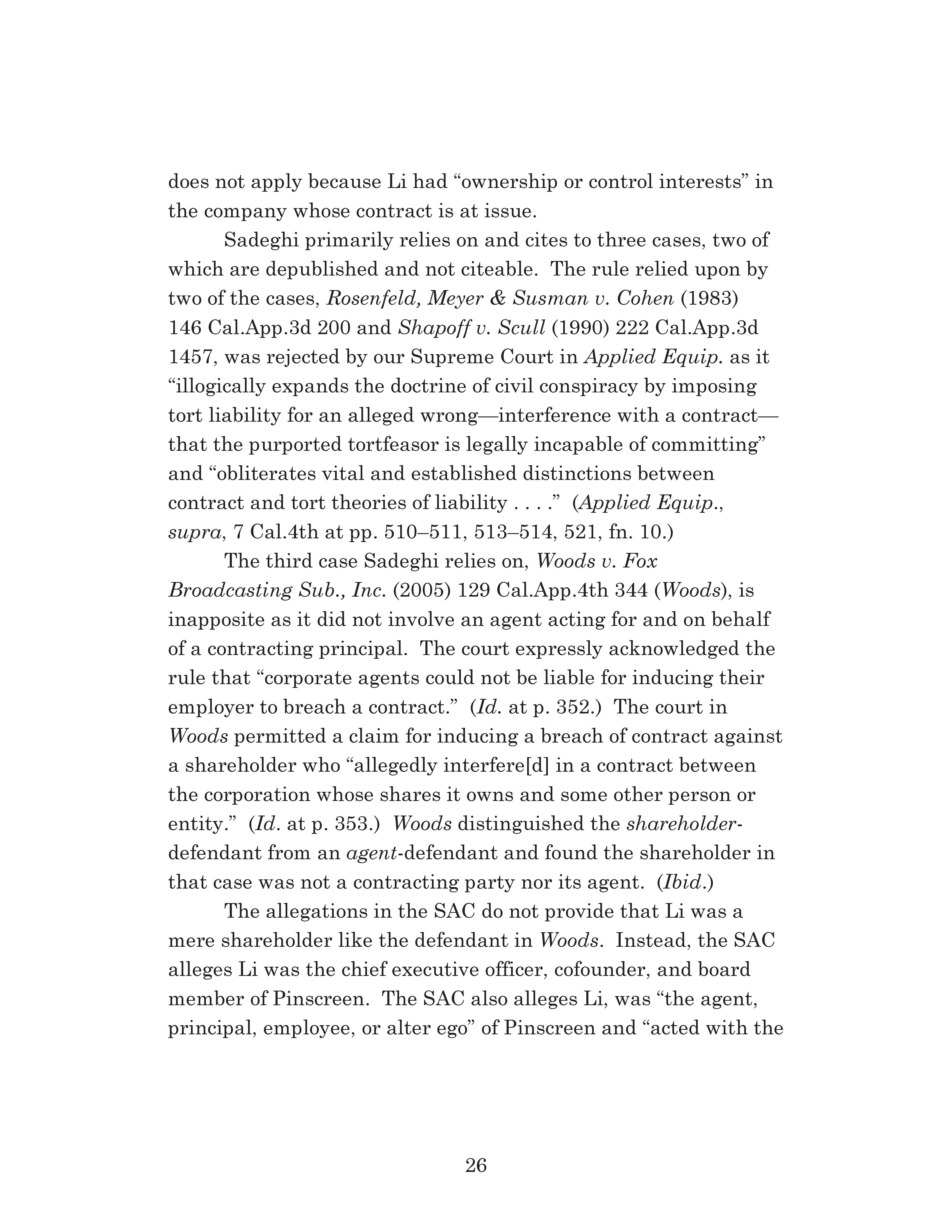 Appellate Court's Opinion Upholding Sadeghi's Claims for Fraud, Battery and IIED Against Li Page 26