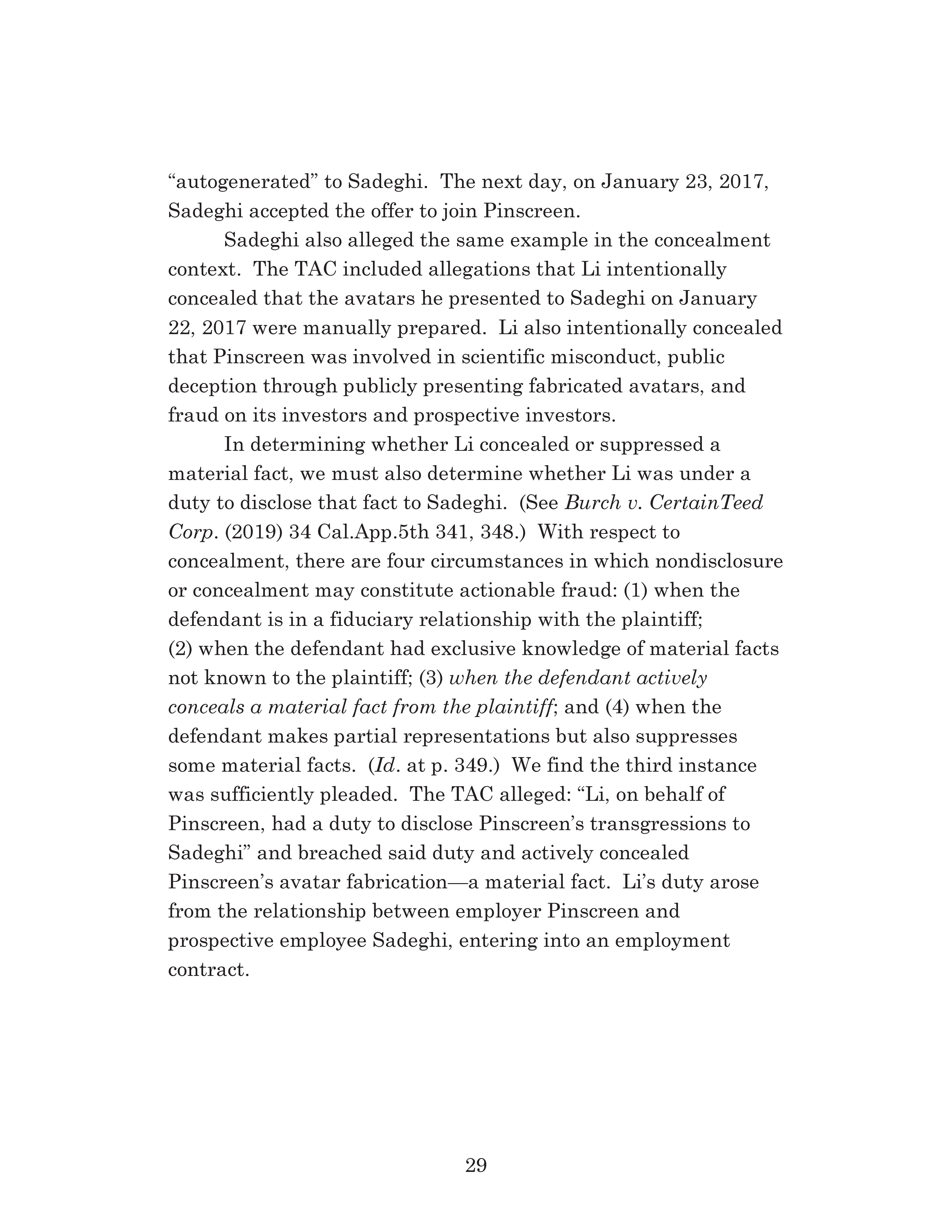 Appellate Court's Opinion Upholding Sadeghi's Claims for Fraud, Battery and IIED Against Li Page 29