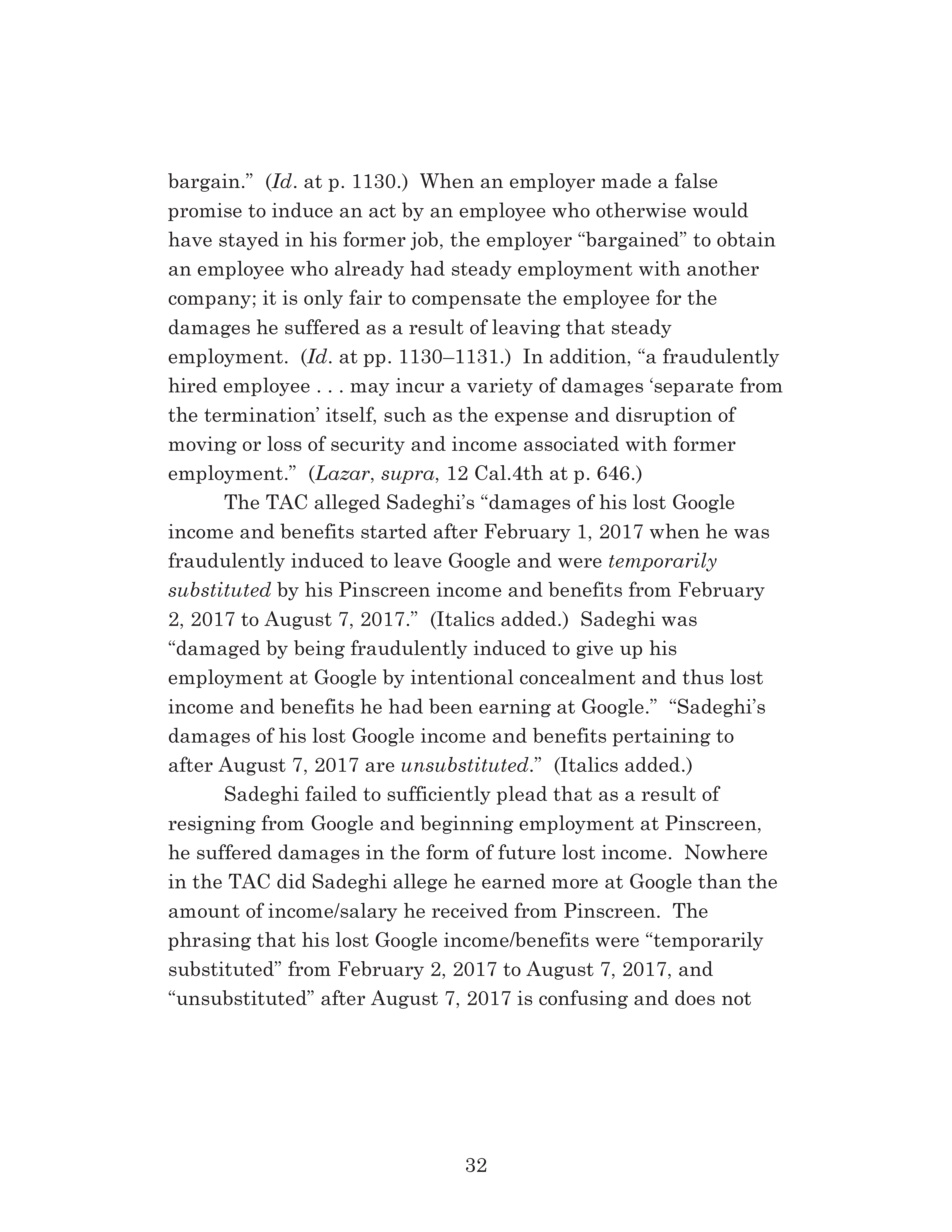 Appellate Court's Opinion Upholding Sadeghi's Claims for Fraud, Battery and IIED Against Li Page 32
