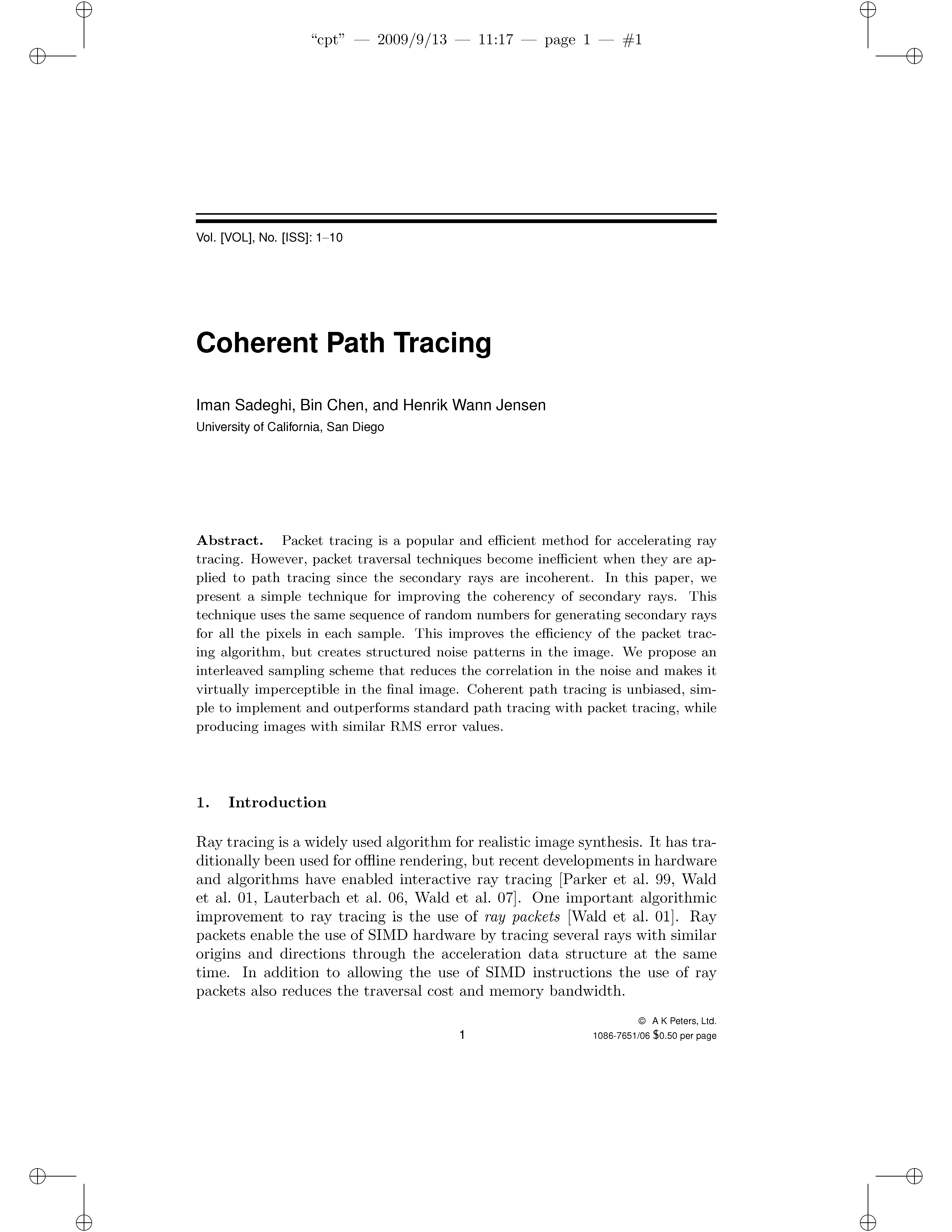 Coherent Path Tracing Page 1