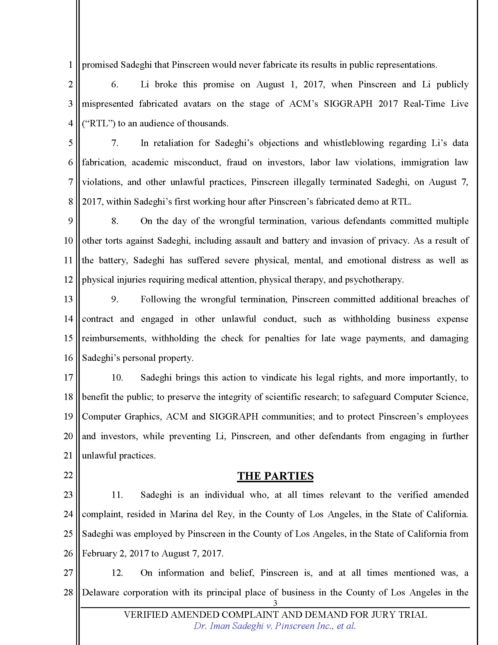 First Amended Complaint (FAC) Page 3