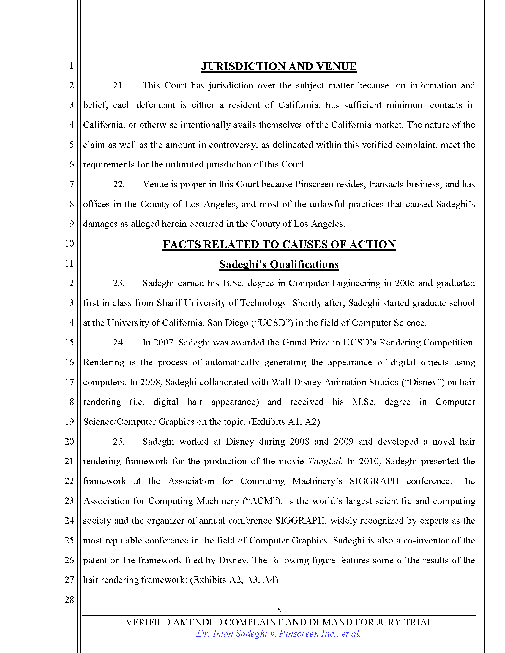 First Amended Complaint (FAC) Page 5