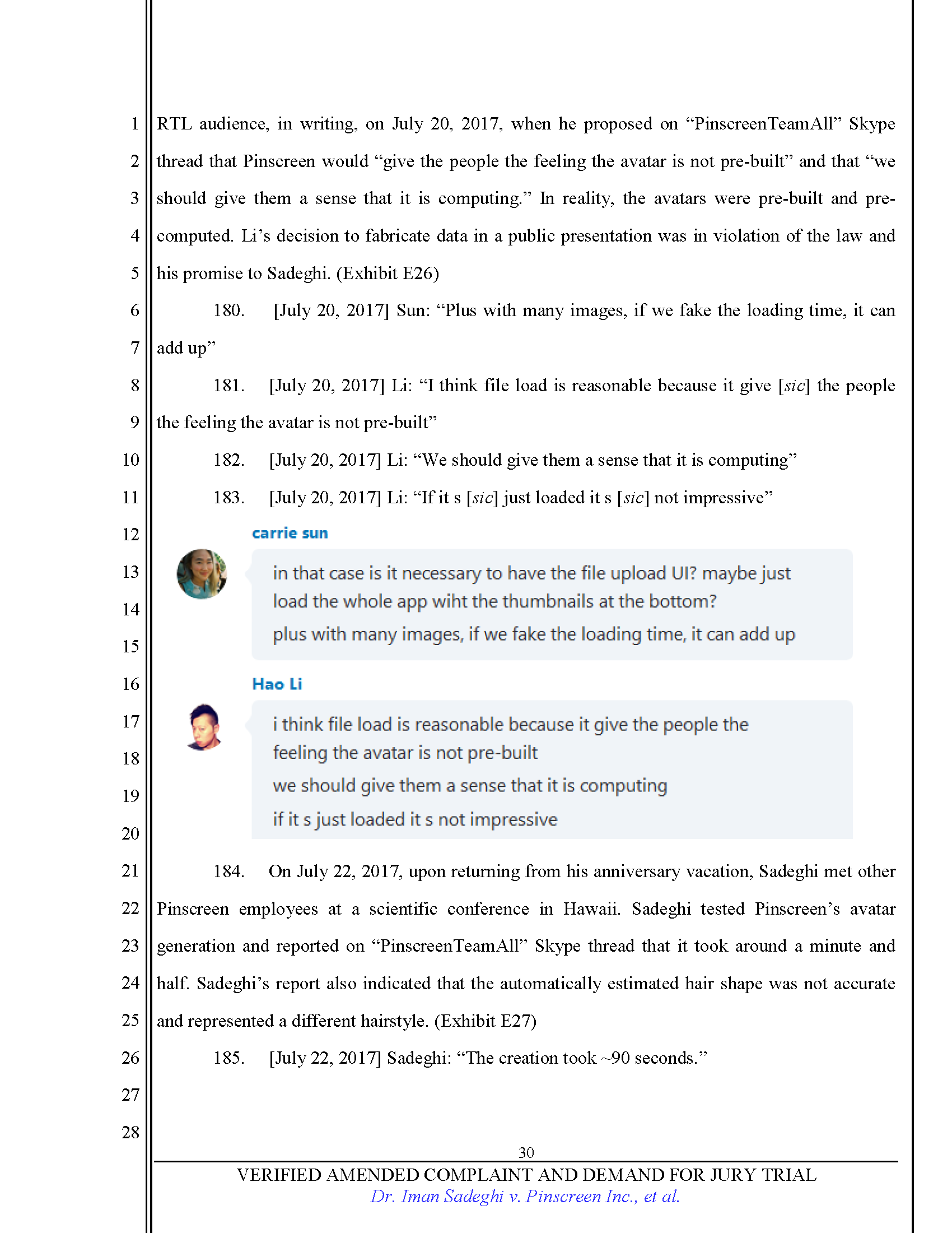 First Amended Complaint (FAC) Page 30