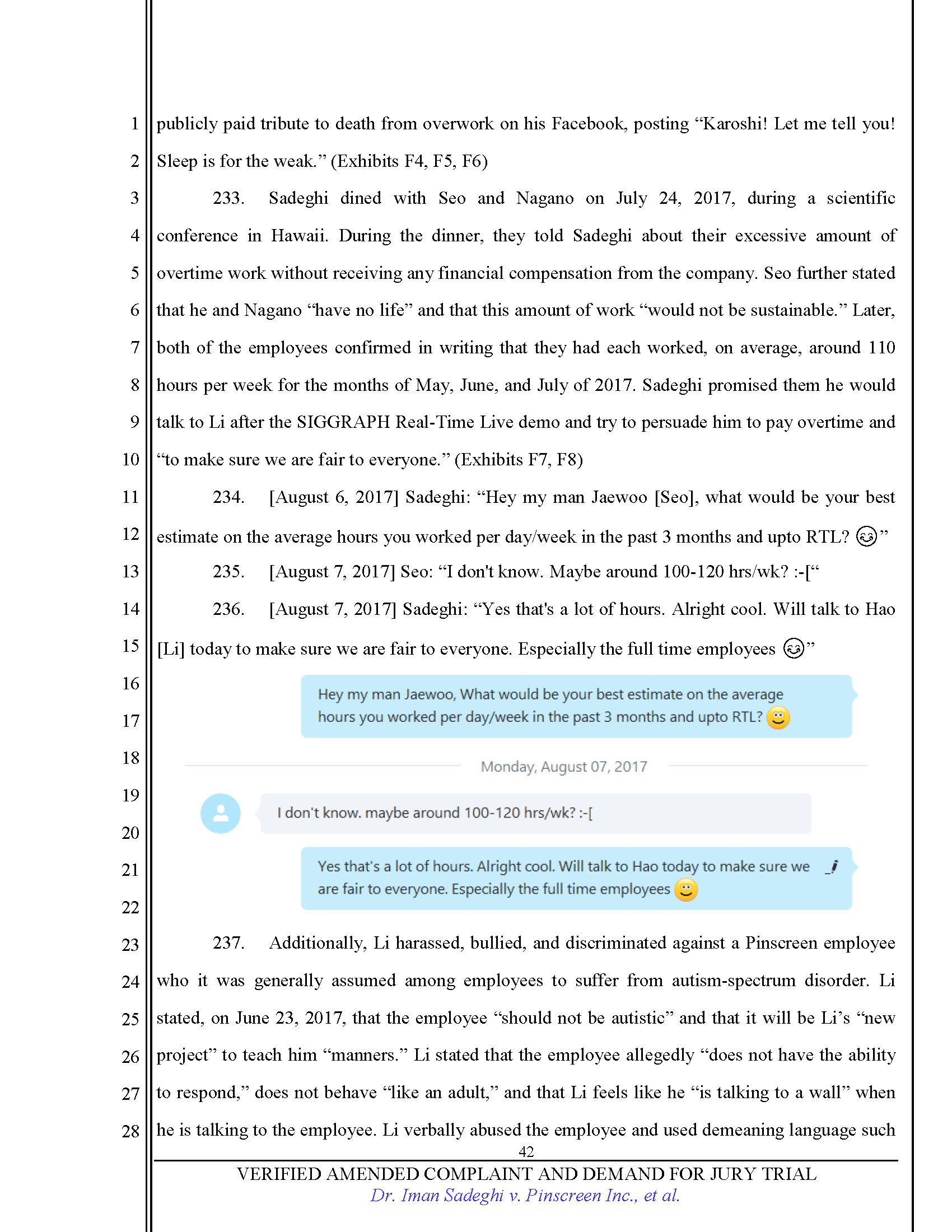 First Amended Complaint (FAC) Page 42