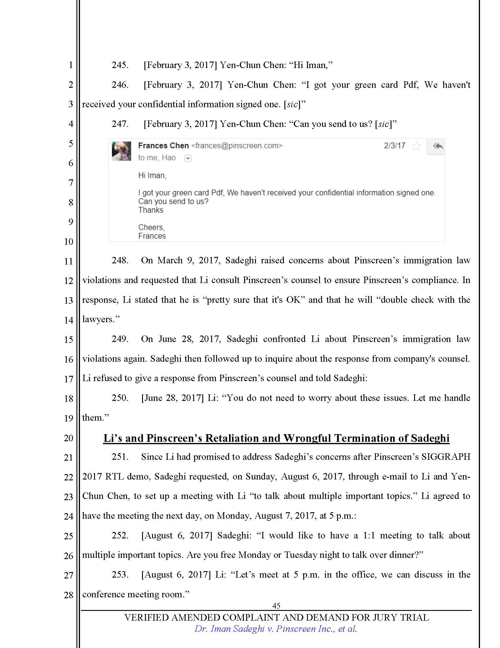 First Amended Complaint (FAC) Page 45