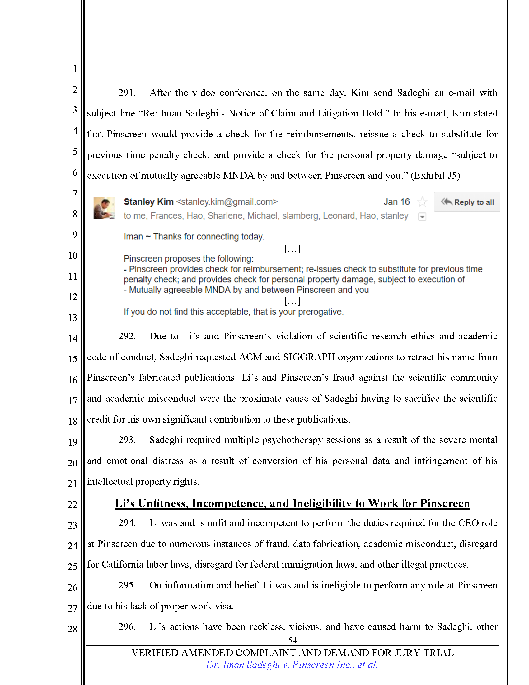 First Amended Complaint (FAC) Page 54