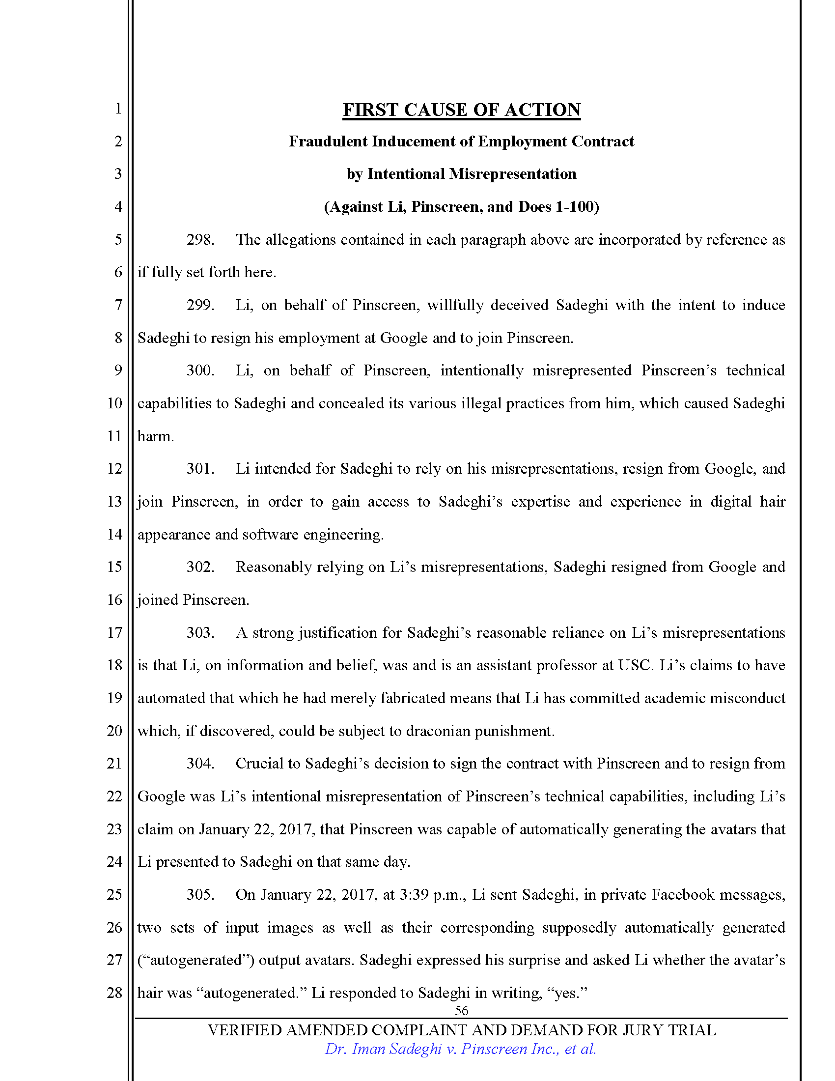 First Amended Complaint (FAC) Page 56