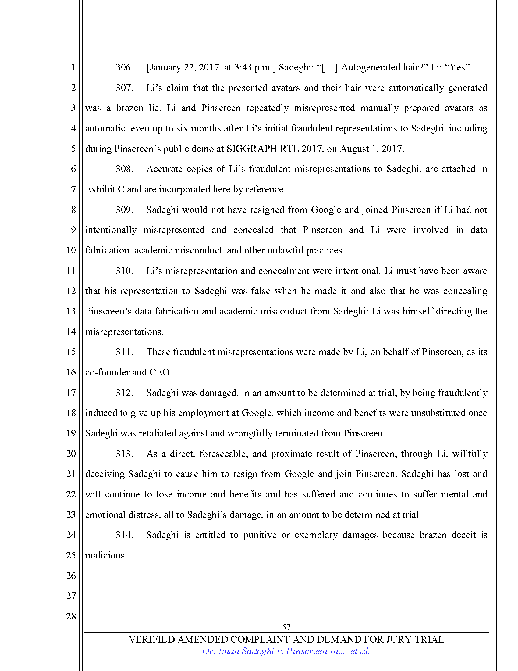 First Amended Complaint (FAC) Page 57