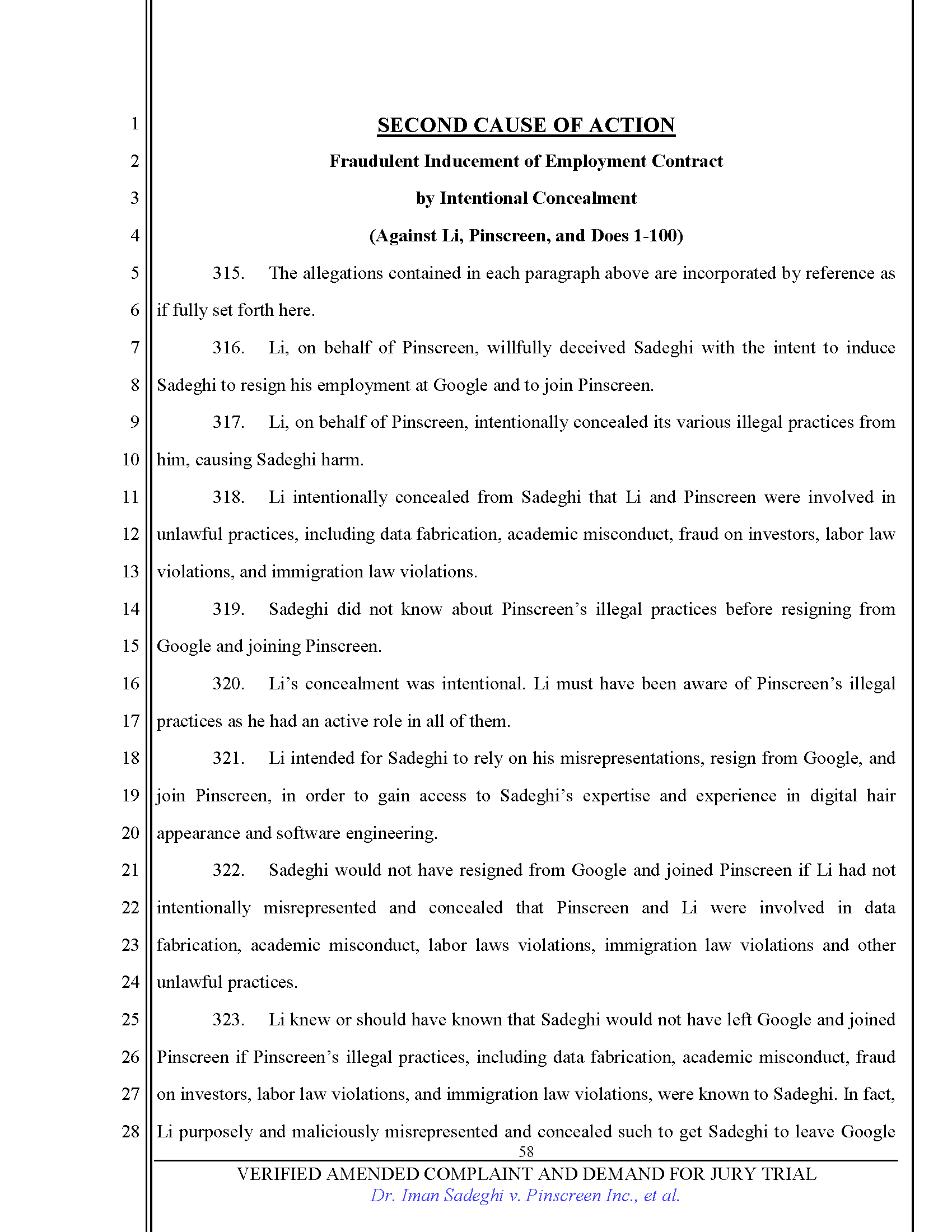 First Amended Complaint (FAC) Page 58