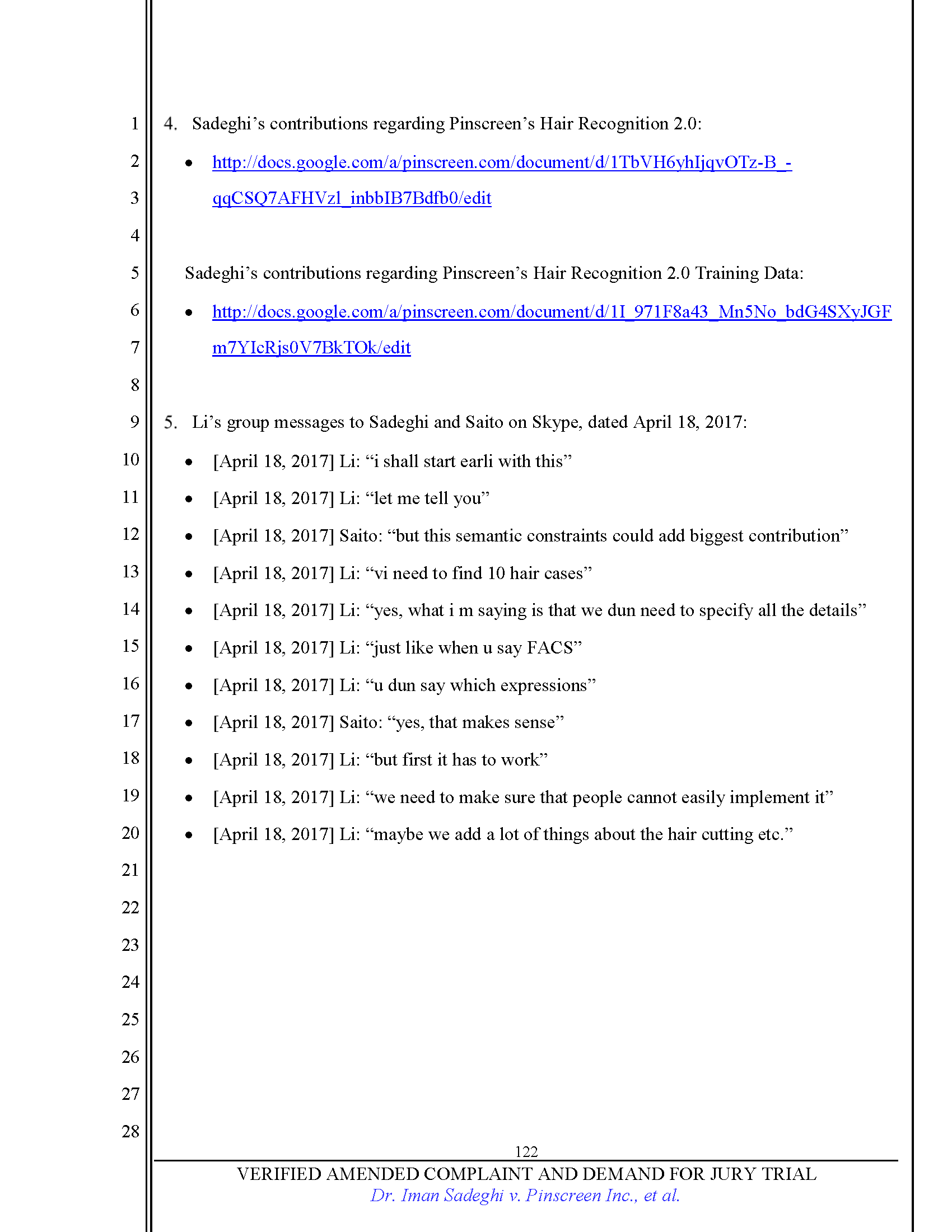 First Amended Complaint (FAC) Page 122