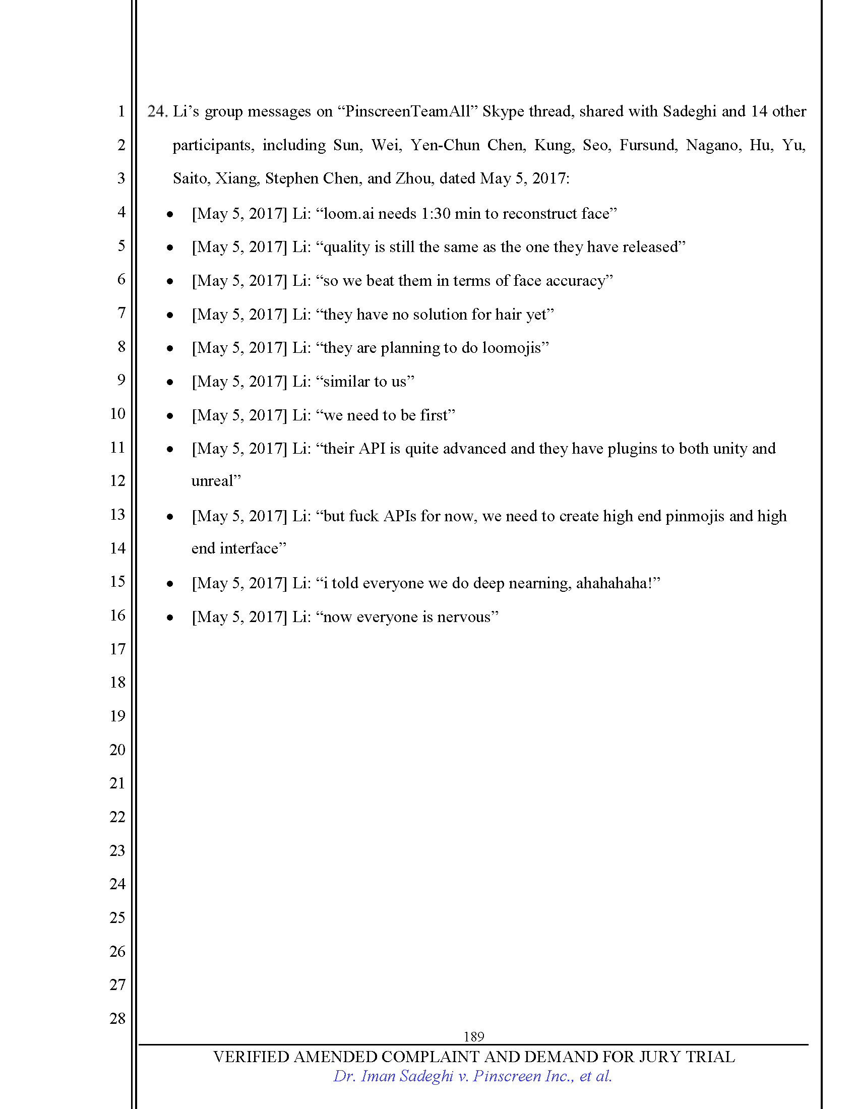 First Amended Complaint (FAC) Page 189