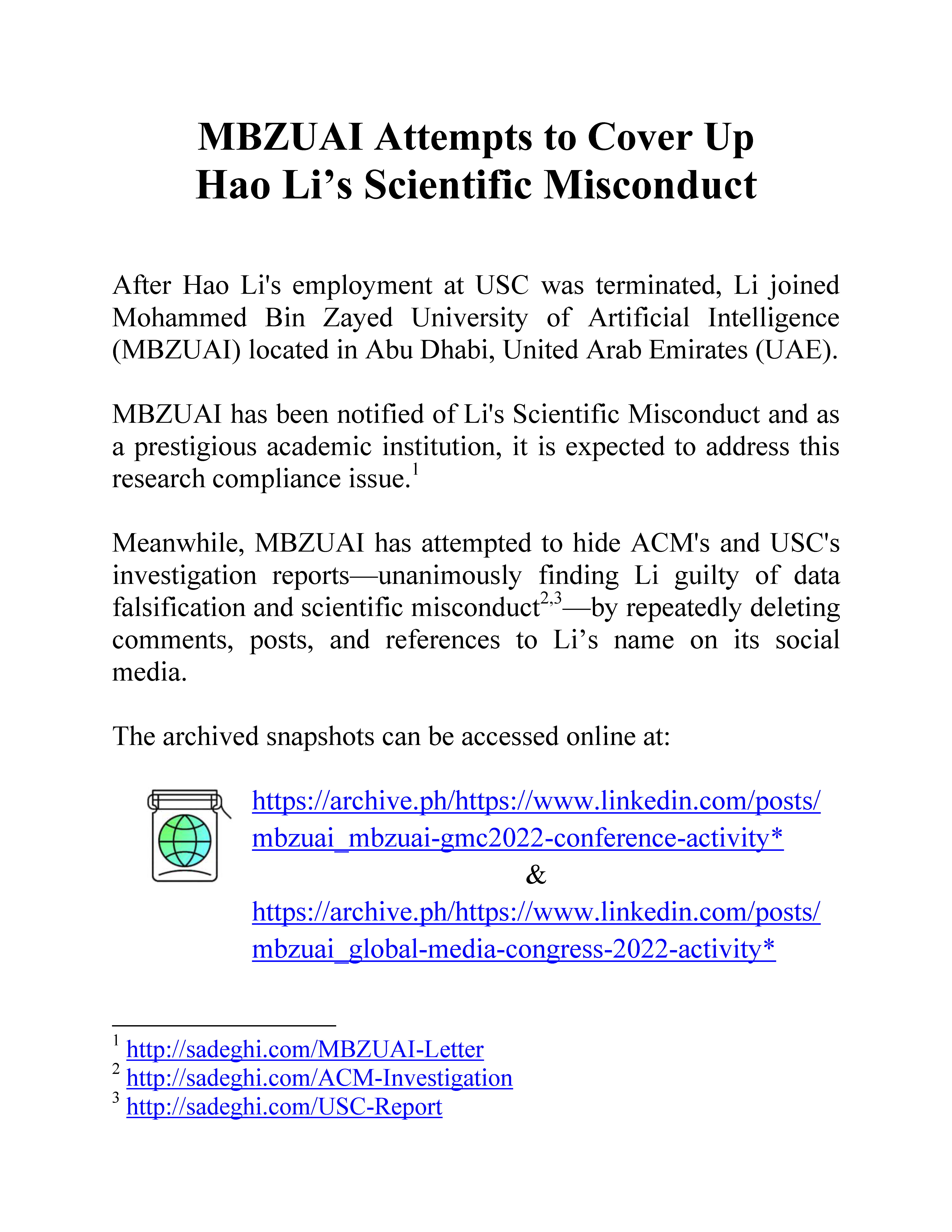 MBZUAI Attempts to Cover&nbspUp Hao&nbspLi's Scientific&nbspMisconduct Page 1