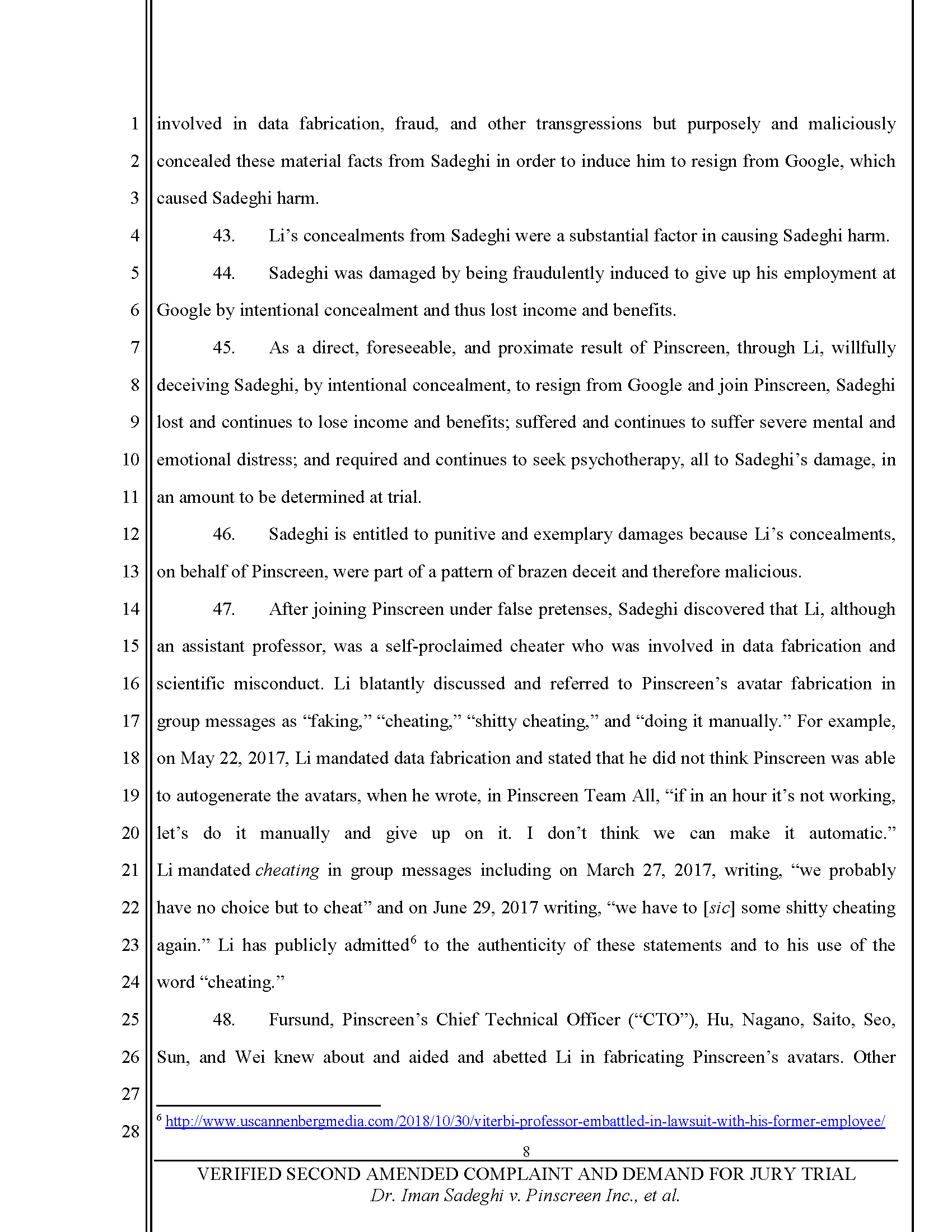 Second Amended Complaint (SAC) Page 9