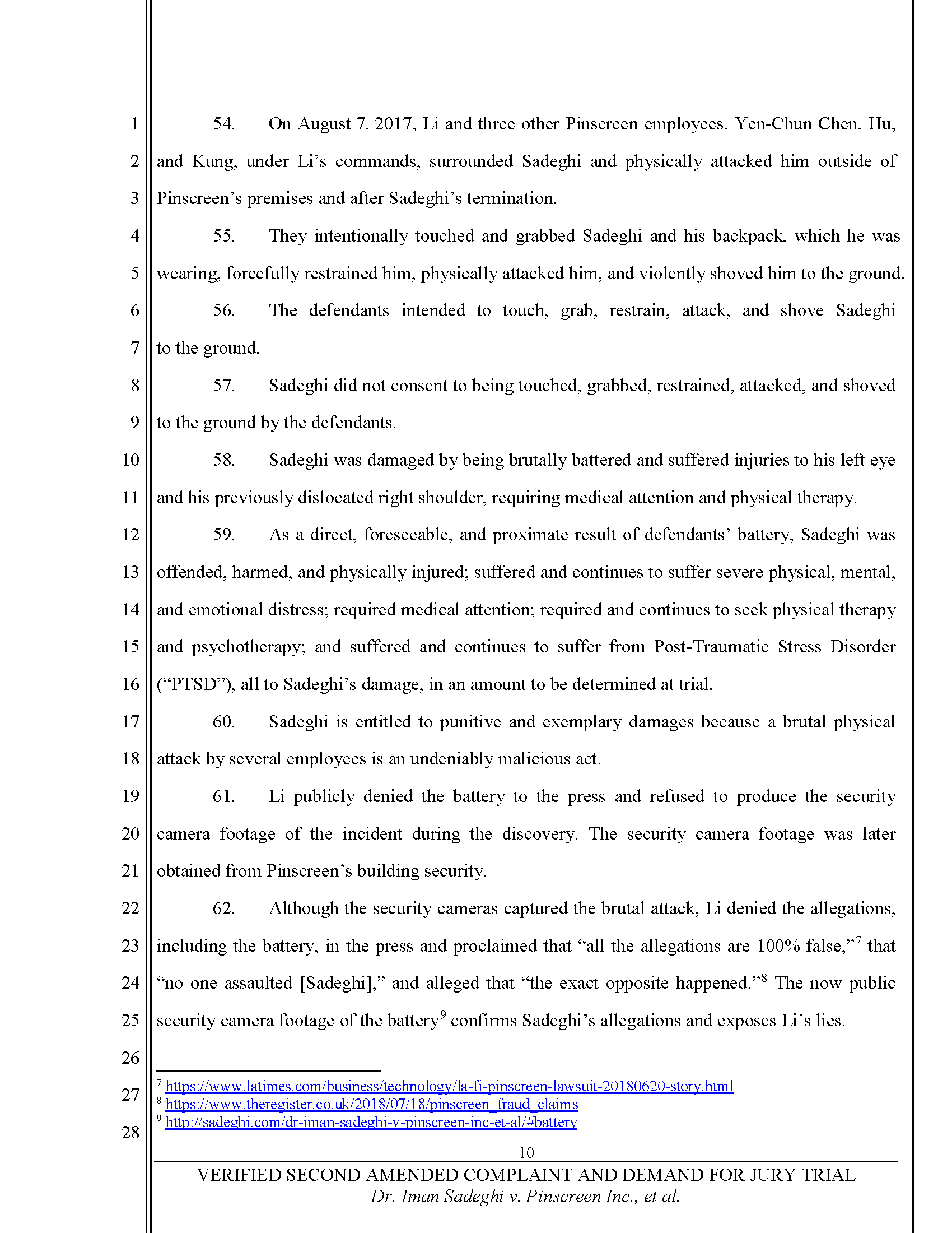 Second Amended Complaint (SAC) Page 11