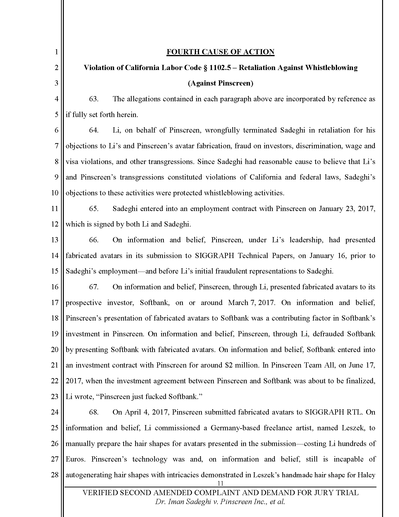 Second Amended Complaint (SAC) Page 12
