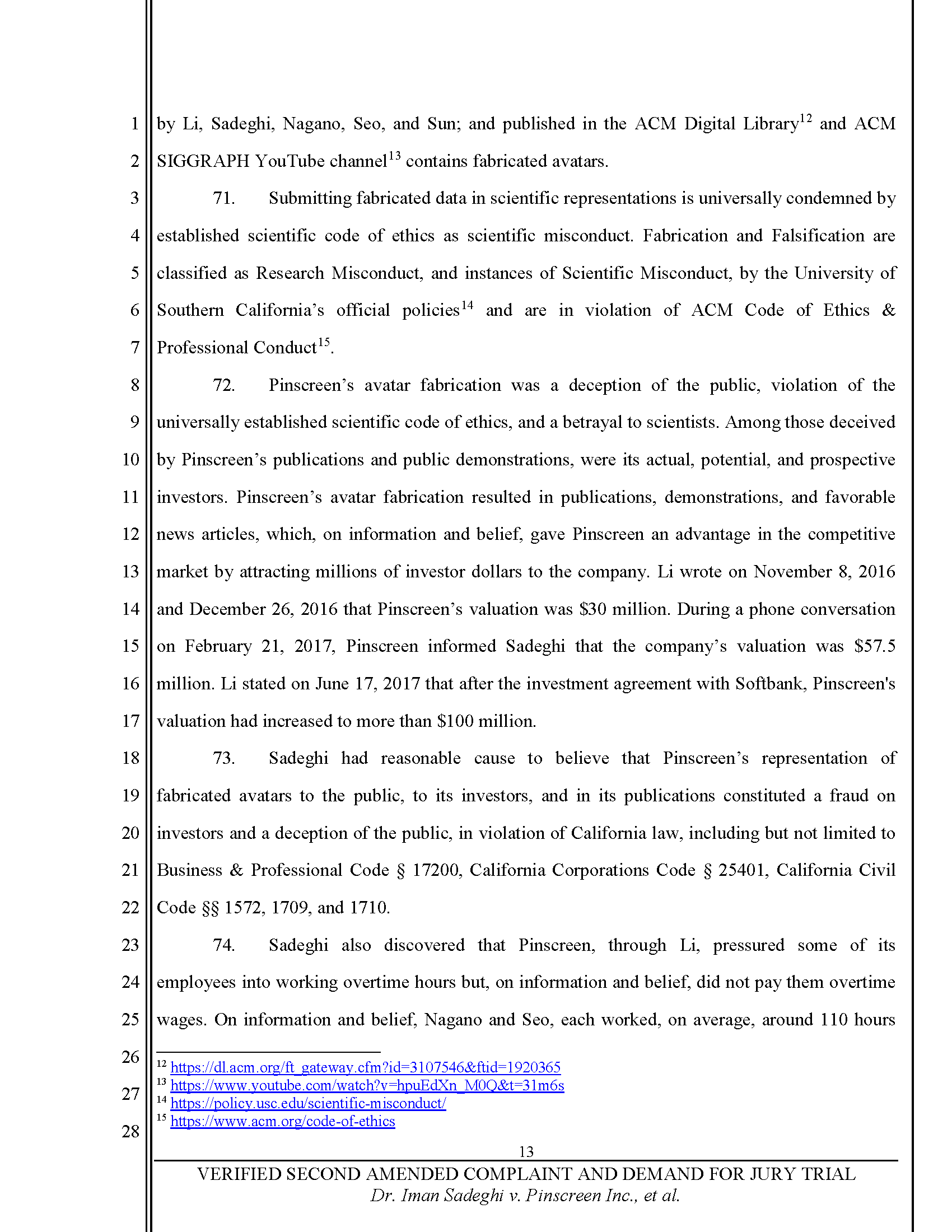 Second Amended Complaint (SAC) Page 14