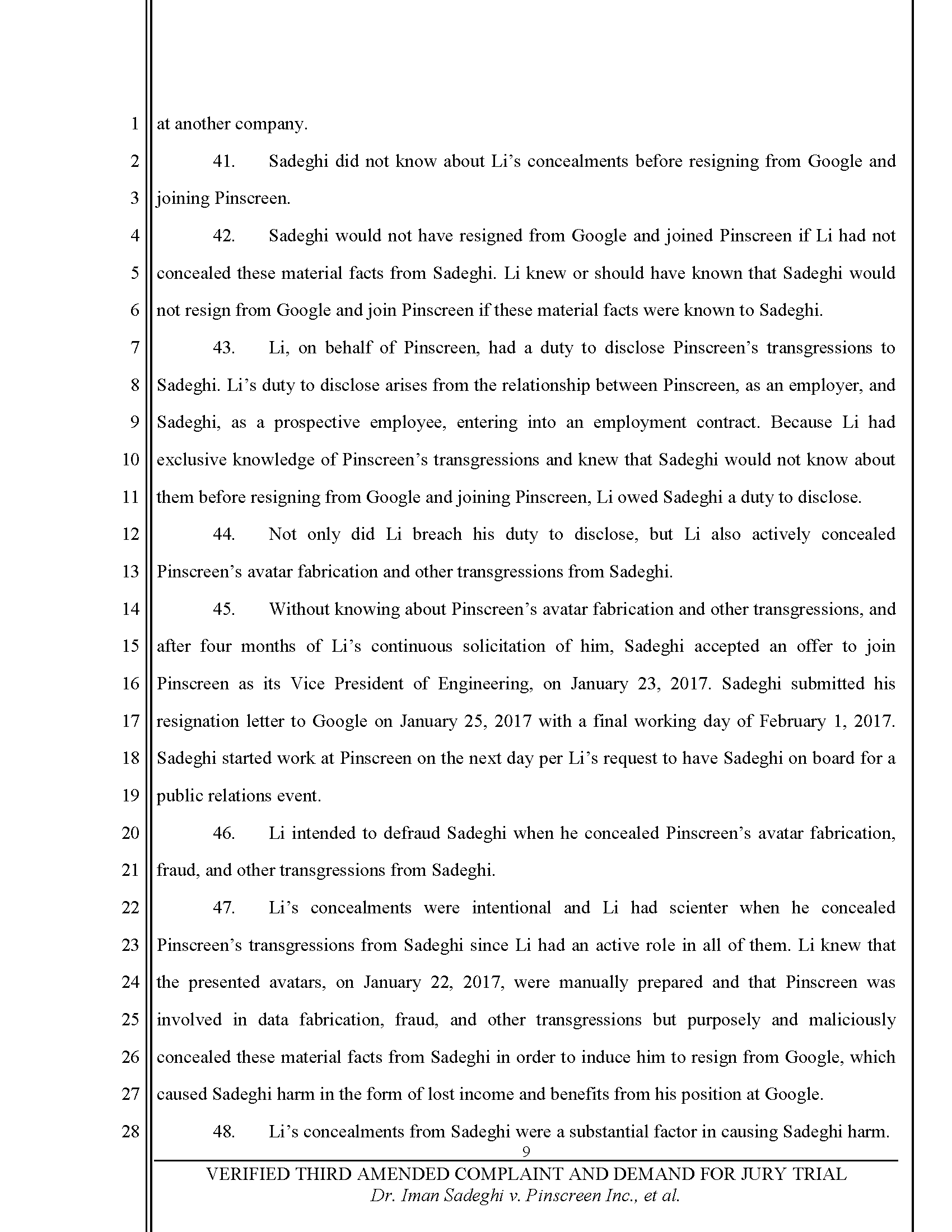 Third Amended Complaint (TAC) Page 10
