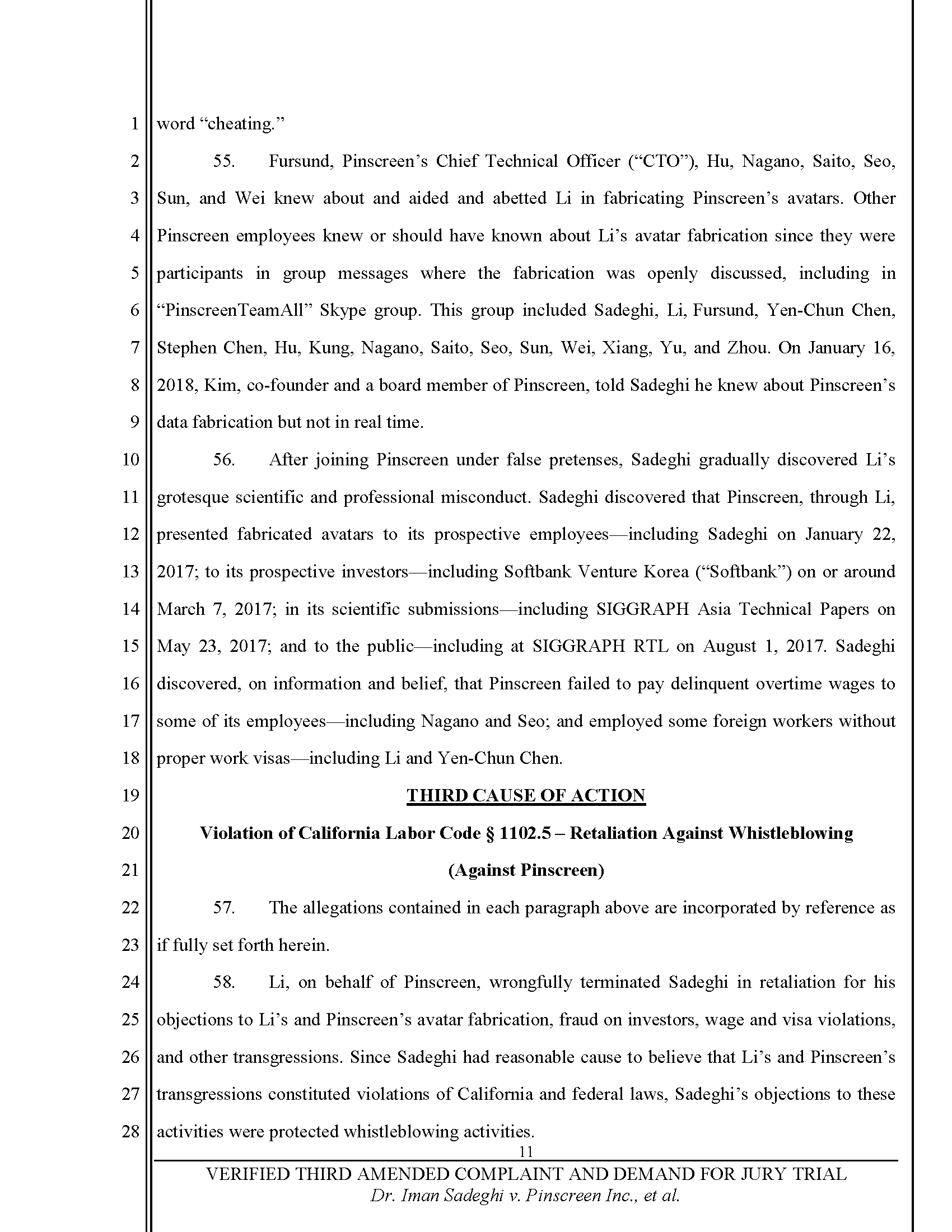 Third Amended Complaint (TAC) Page 12