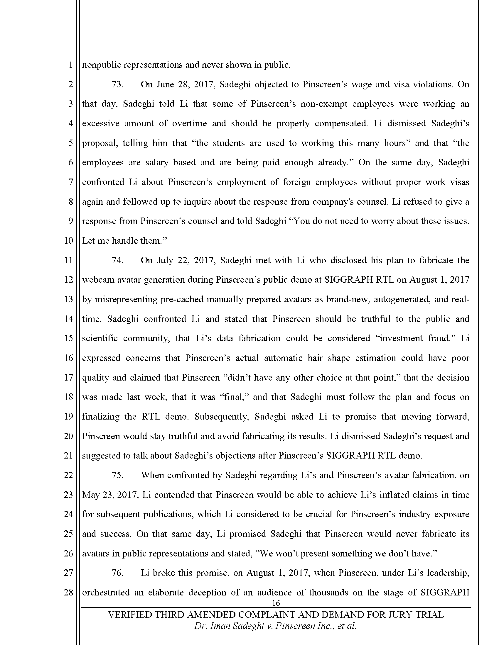 Third Amended Complaint (TAC) Page 17