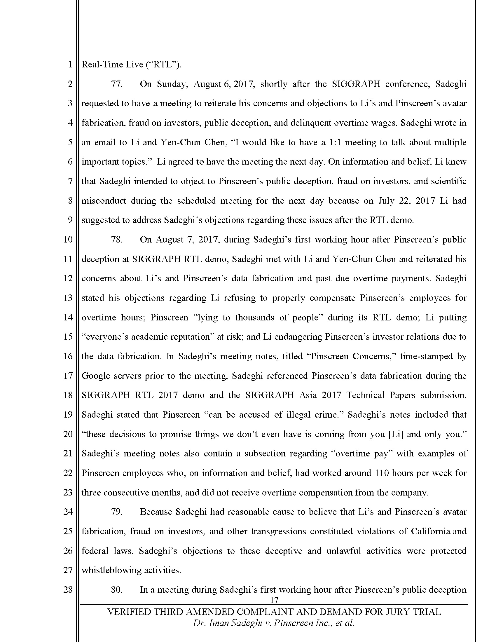Third Amended Complaint (TAC) Page 18