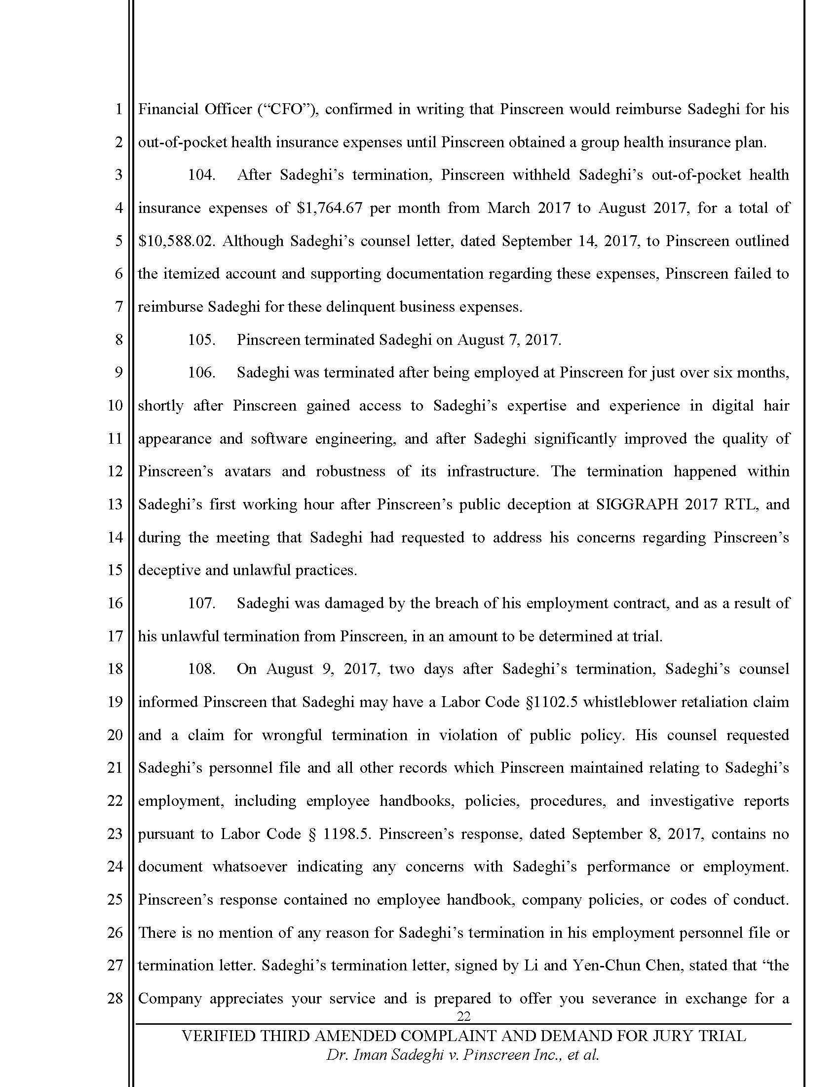 Third Amended Complaint (TAC) Page 23