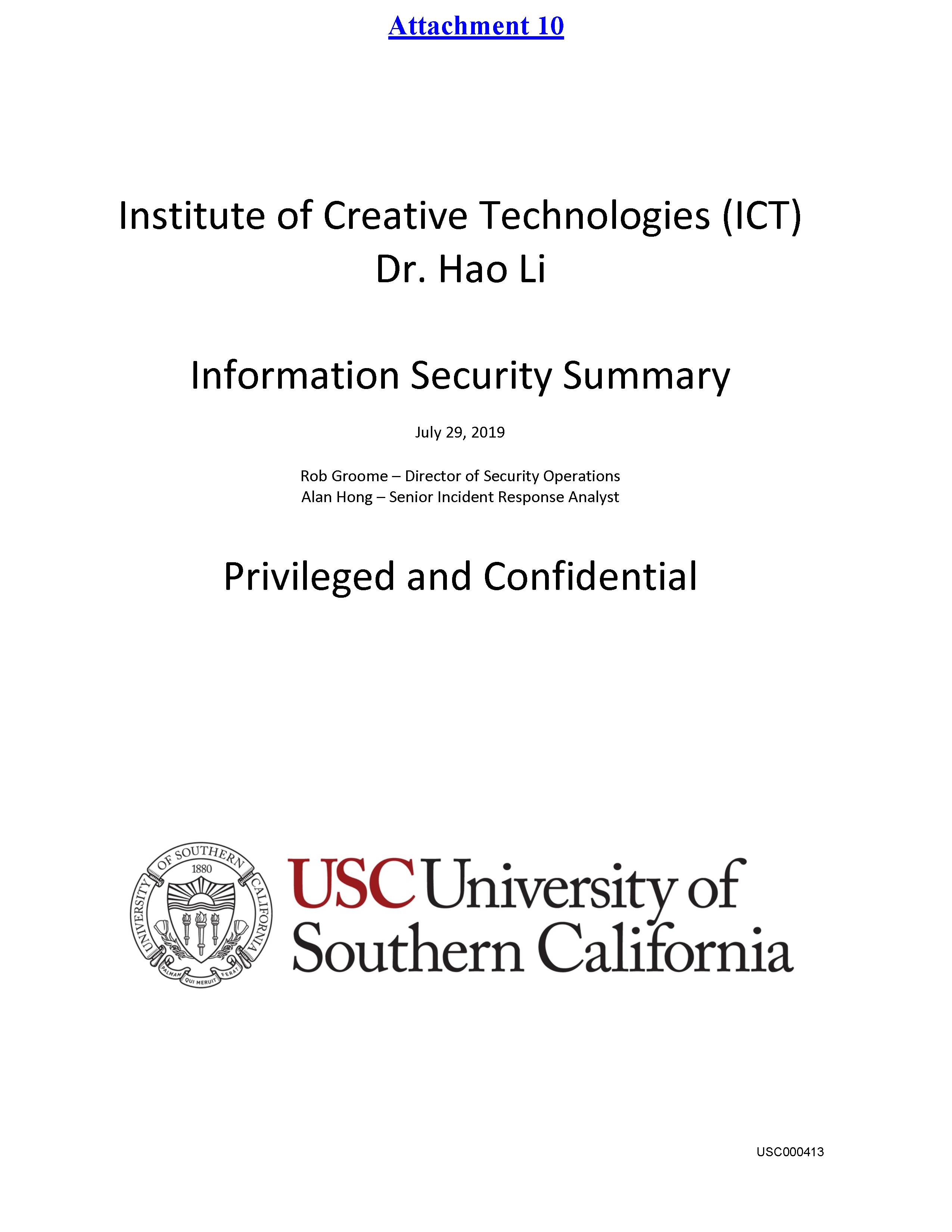 USC's Investigation Report re Hao Li's and Pinscreen's Scientific Misconduct at ACM SIGGRAPH RTL 2017 [Summary] Page 61