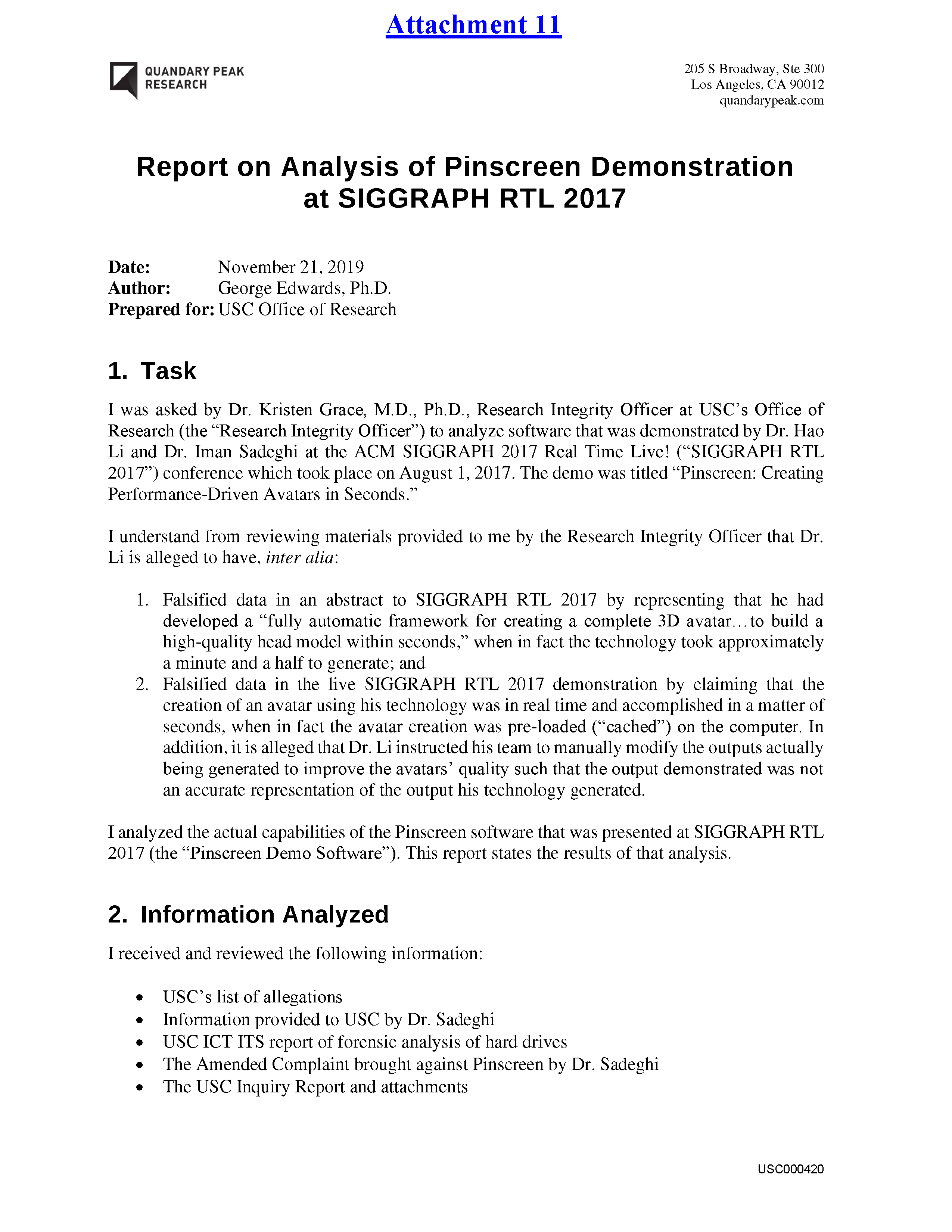 USC's Investigation Report re Hao Li's and Pinscreen's Scientific Misconduct at ACM SIGGRAPH RTL 2017 [Summary] Page 68