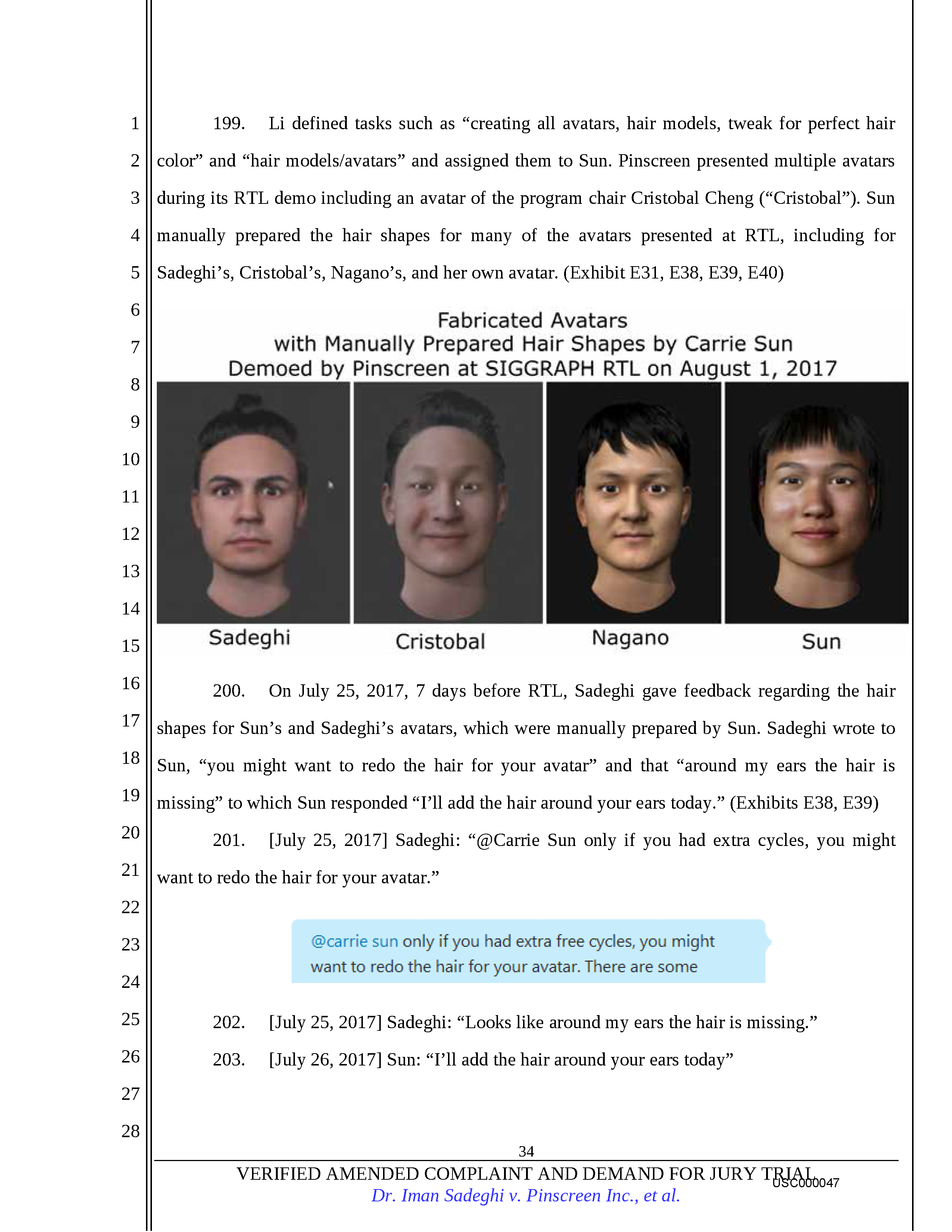 USC's Investigation Report re Hao Li's and Pinscreen's Scientific Misconduct at ACM SIGGRAPH RTL 2017 Page 49
